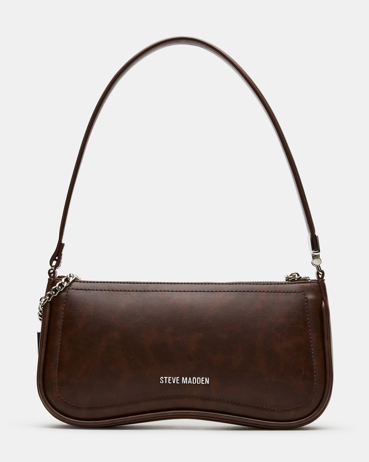 ANGEL Bag Brown Distressed Top-Zipper Structured Shoulder Strap Handbag