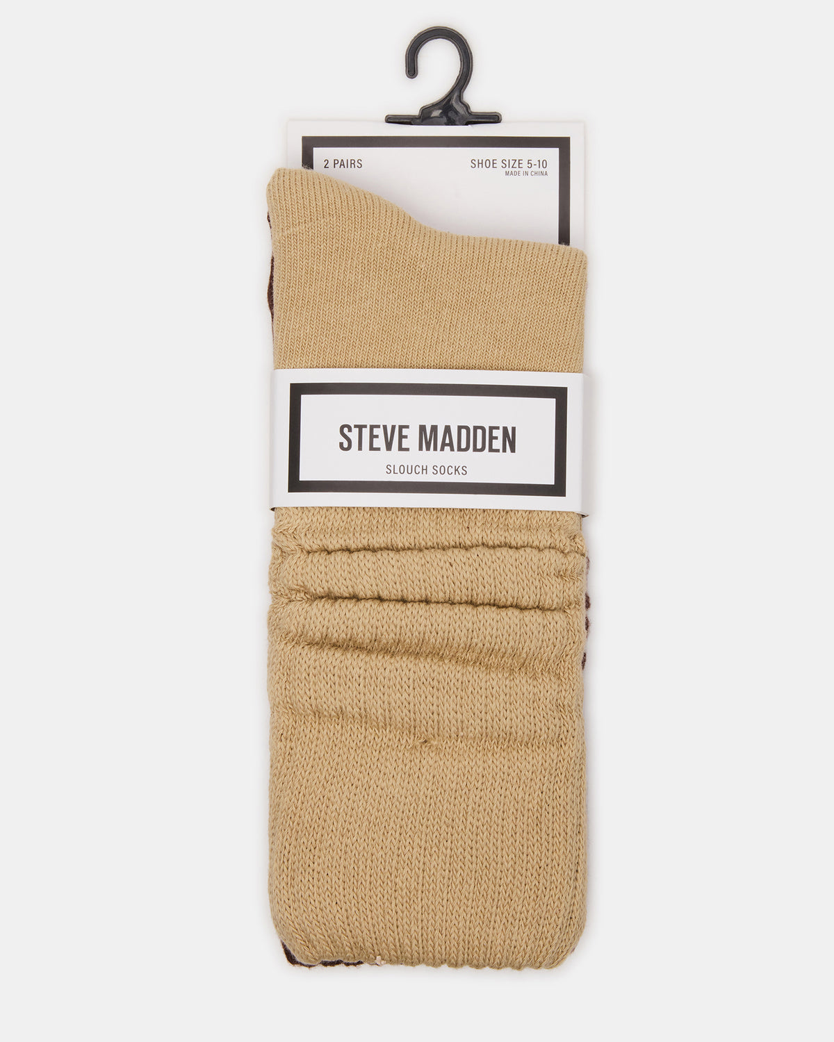 2 PACK RIB SLOUCH SOCKS TAN MULTI Women's Ribbed Quarter Socks Steve Madden TAN MULTI