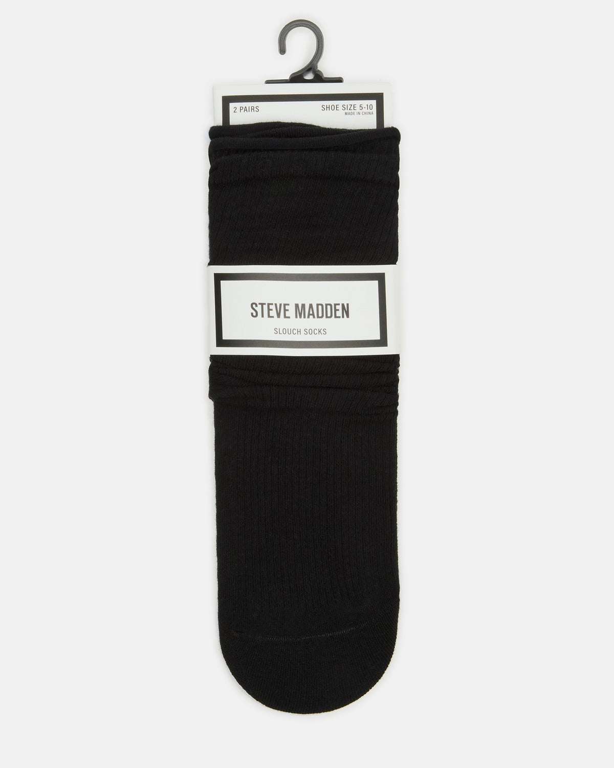 2 PACK SLOUCHY CREW SOCKS BLACK WHITE Scrunch Socks