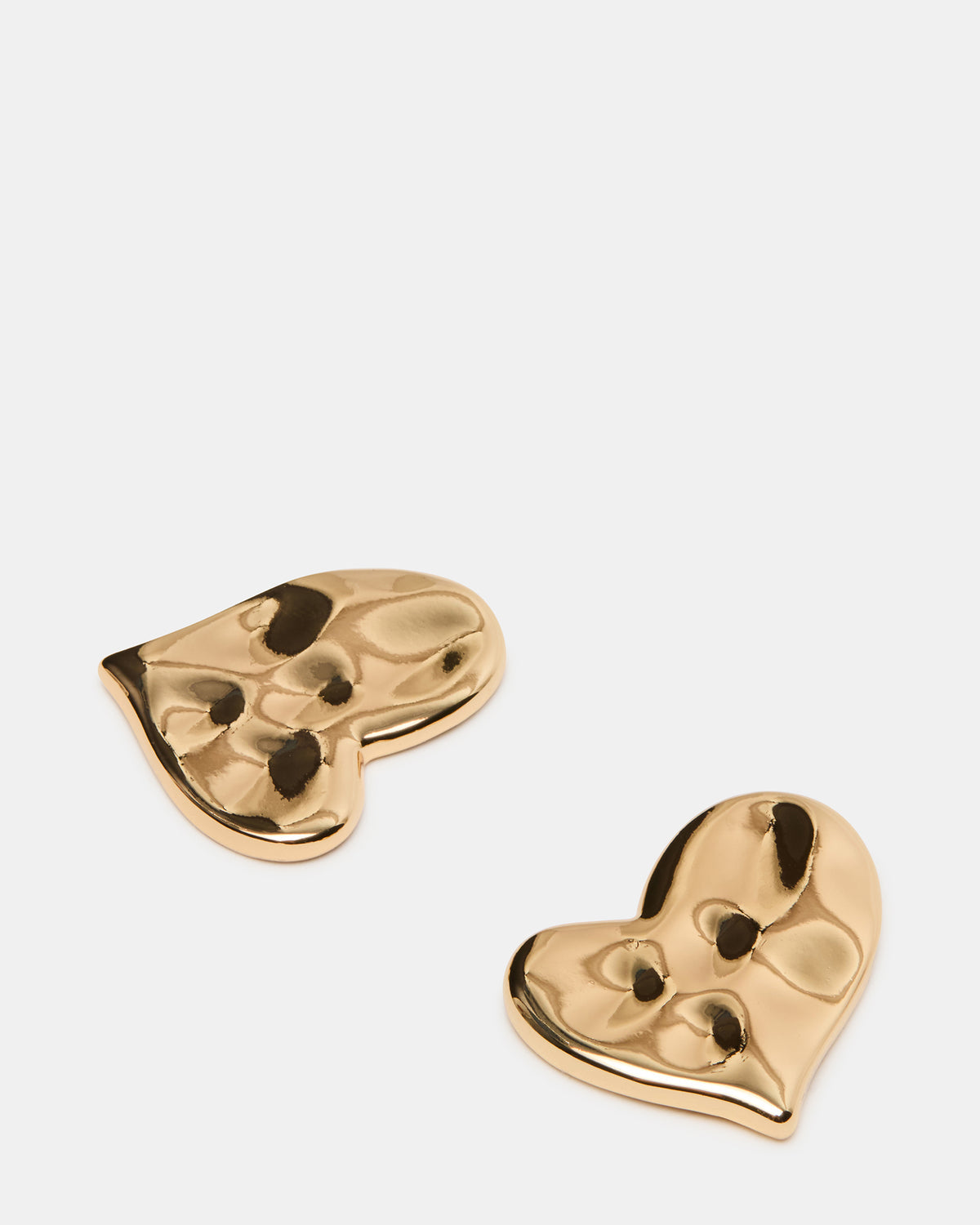 TEXTURED HEART STUD EARRINGS GOLD Women's Textured Heart Stud Earrings