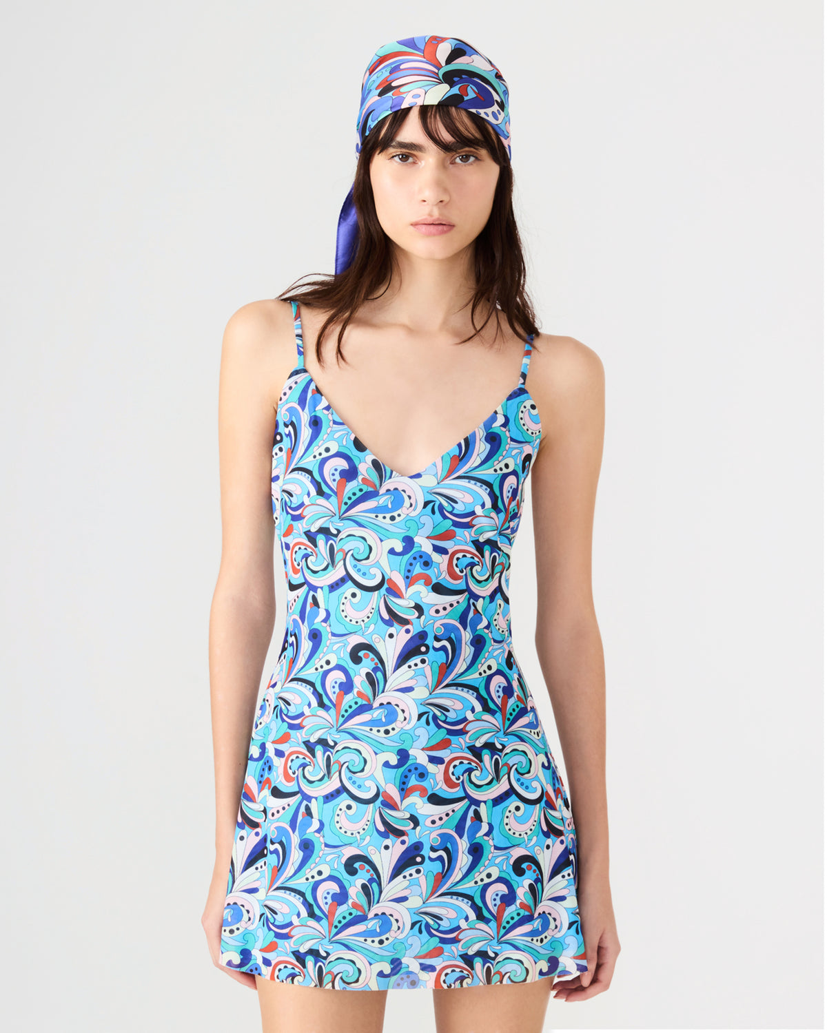 BLUE PRINTED SCARF Women's Resort Scarf