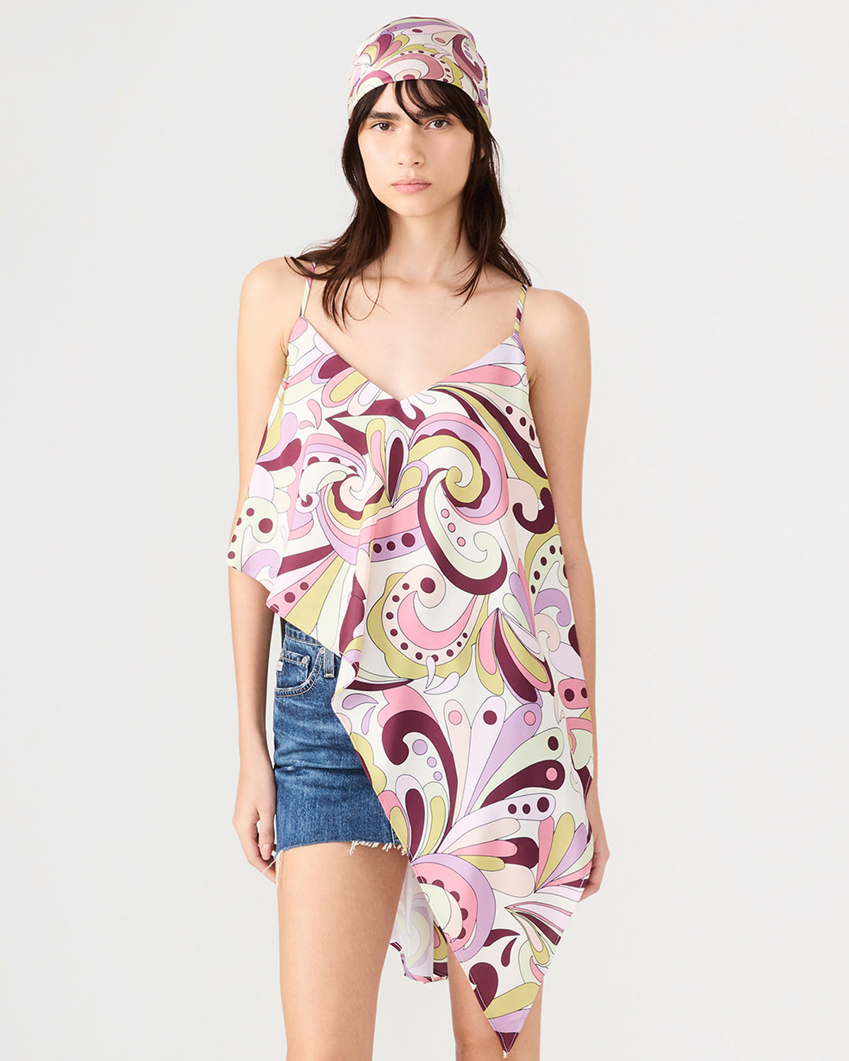 LAVENDER PRINTED SCARF Women's Resort Scarf