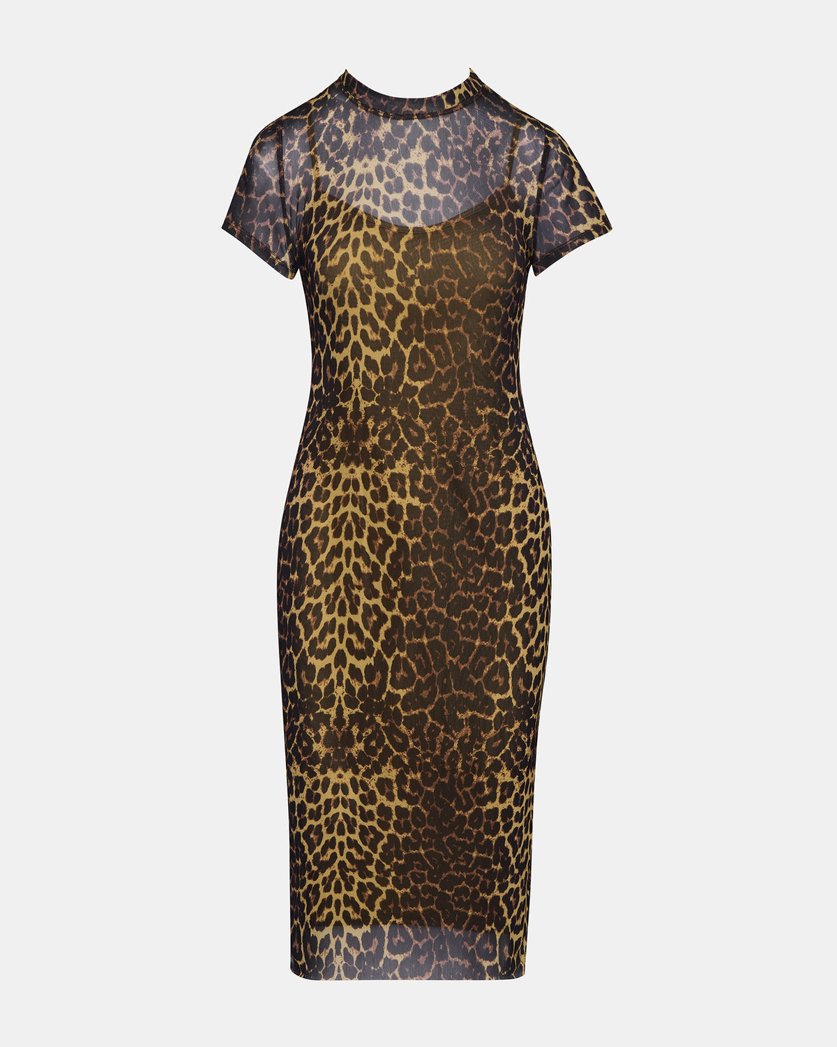 HAILEE Hot Sports Print Mesh Short-Sleeved Bodycon Women's Dress
