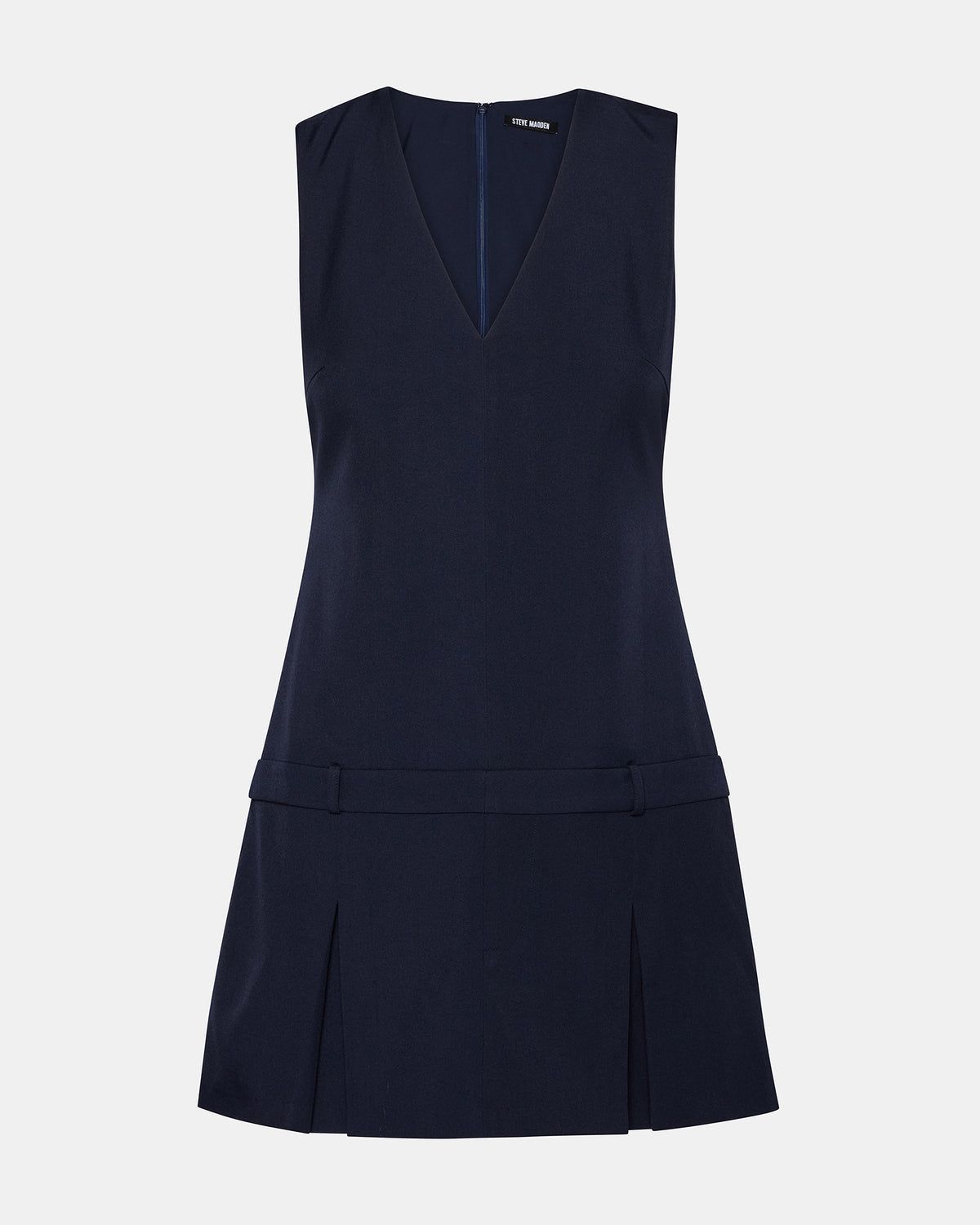 HENLEY Midnight Sleeveless V-neck Mini Pleated Women's Dress