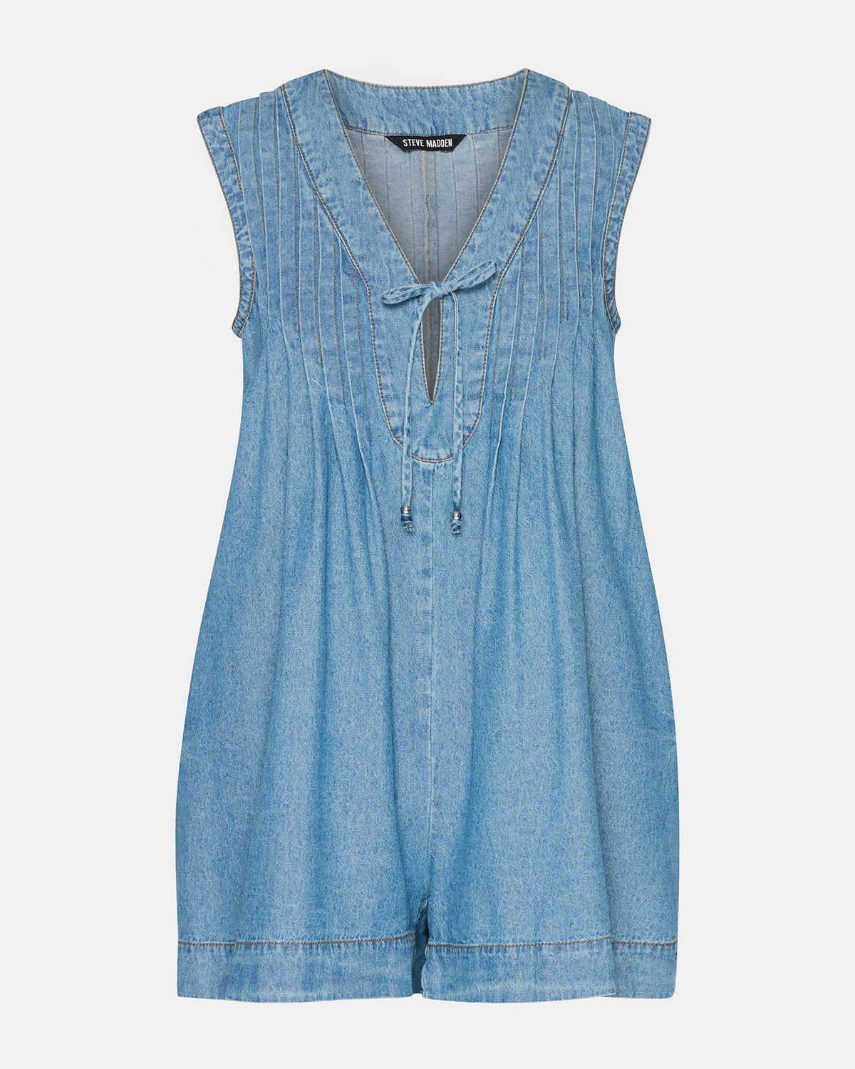 MICK Denim Pull-On Tie-Front Women's Romper