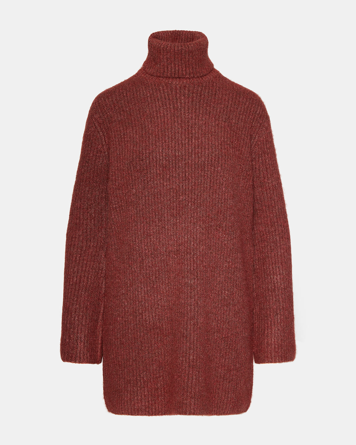 ABBIE Sweater Dress Rust | Mini Turtleneck Flared Sleeve Dress Steve Madden RUST FABRIC