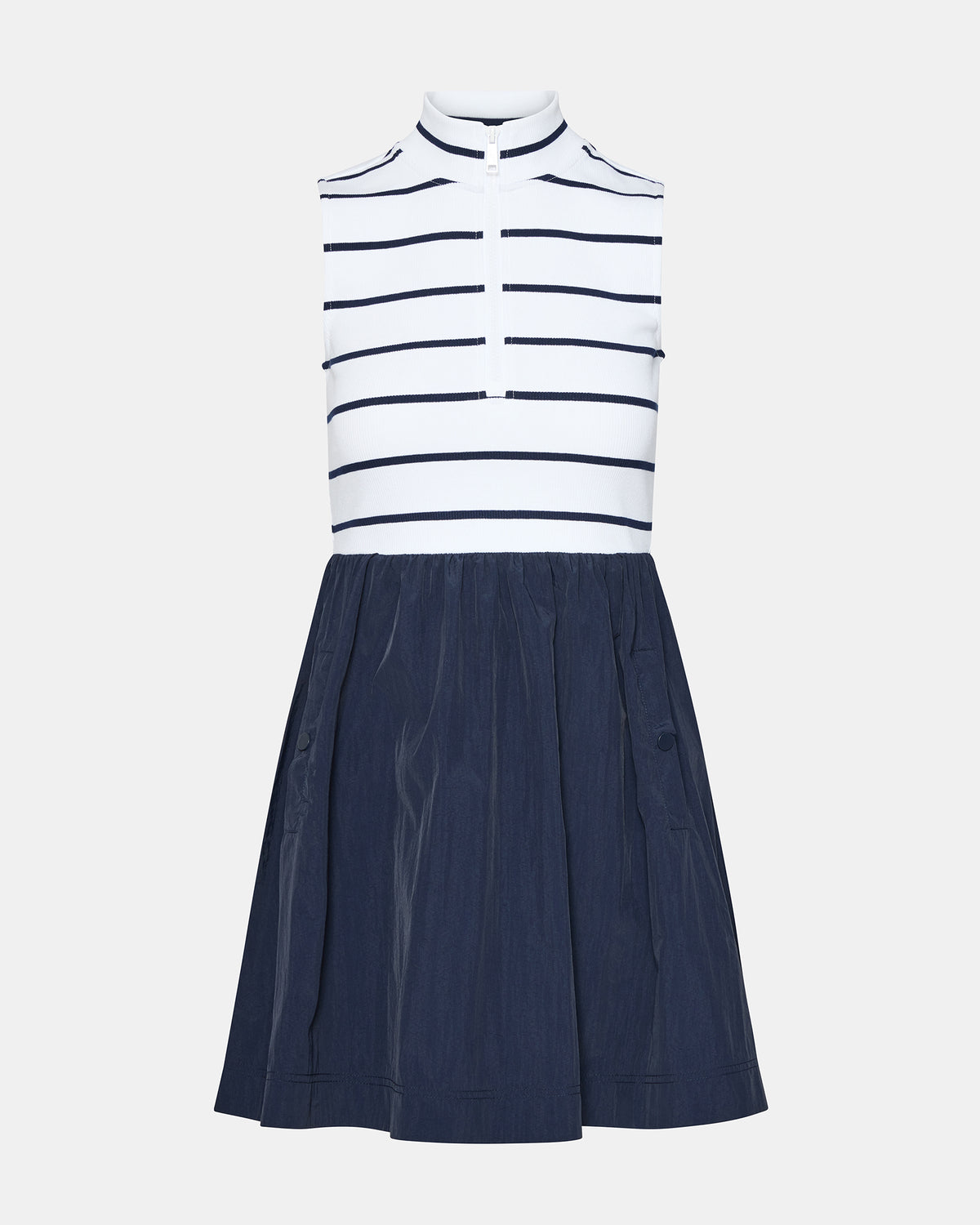 LYON Navy Women's Collared Sleeveless Flowy Dress