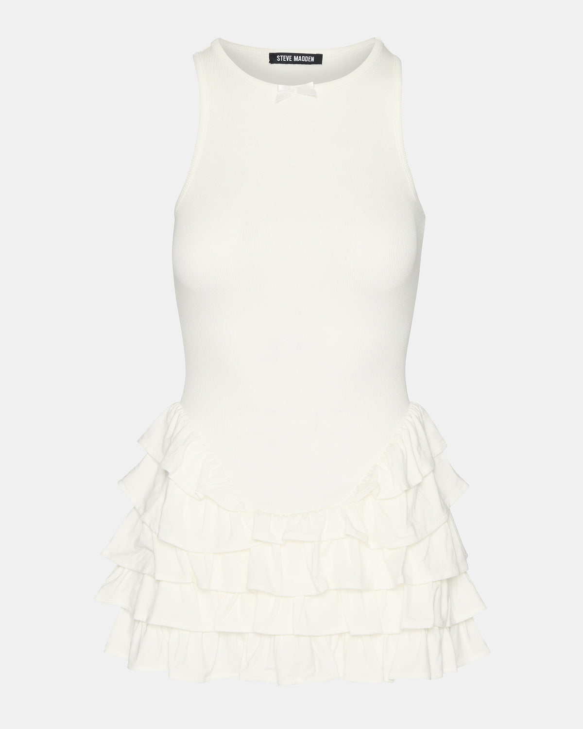 CLEA White Ruffled Mini Women's Dress