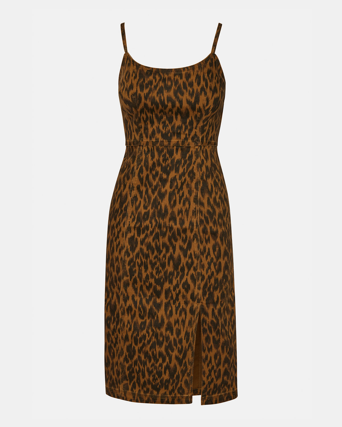 GISELLE Leopard Women's Midi Women's Dress with Slit