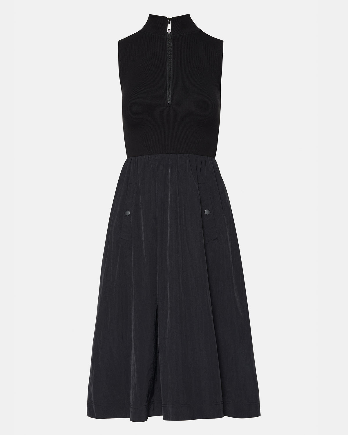 BERLIN White Women's Mock Neck Midi Dress