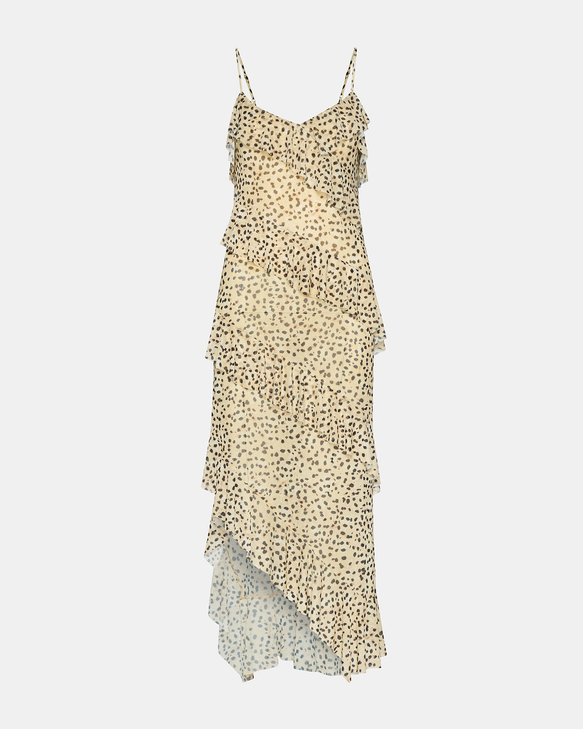AIDA Sand Women's Flowy Sleeveless Ruffle Maxi Dress