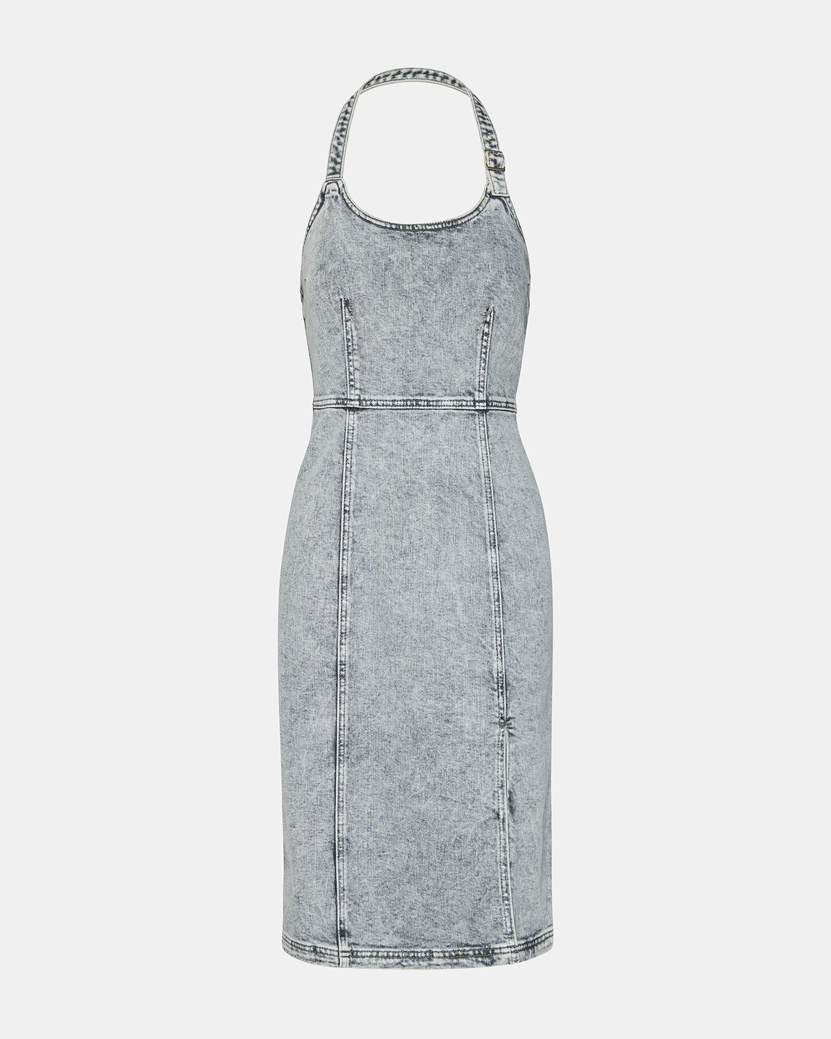 GIA Light Grey Women's Denim Midi Dress Steve Madden LIGHT GREY