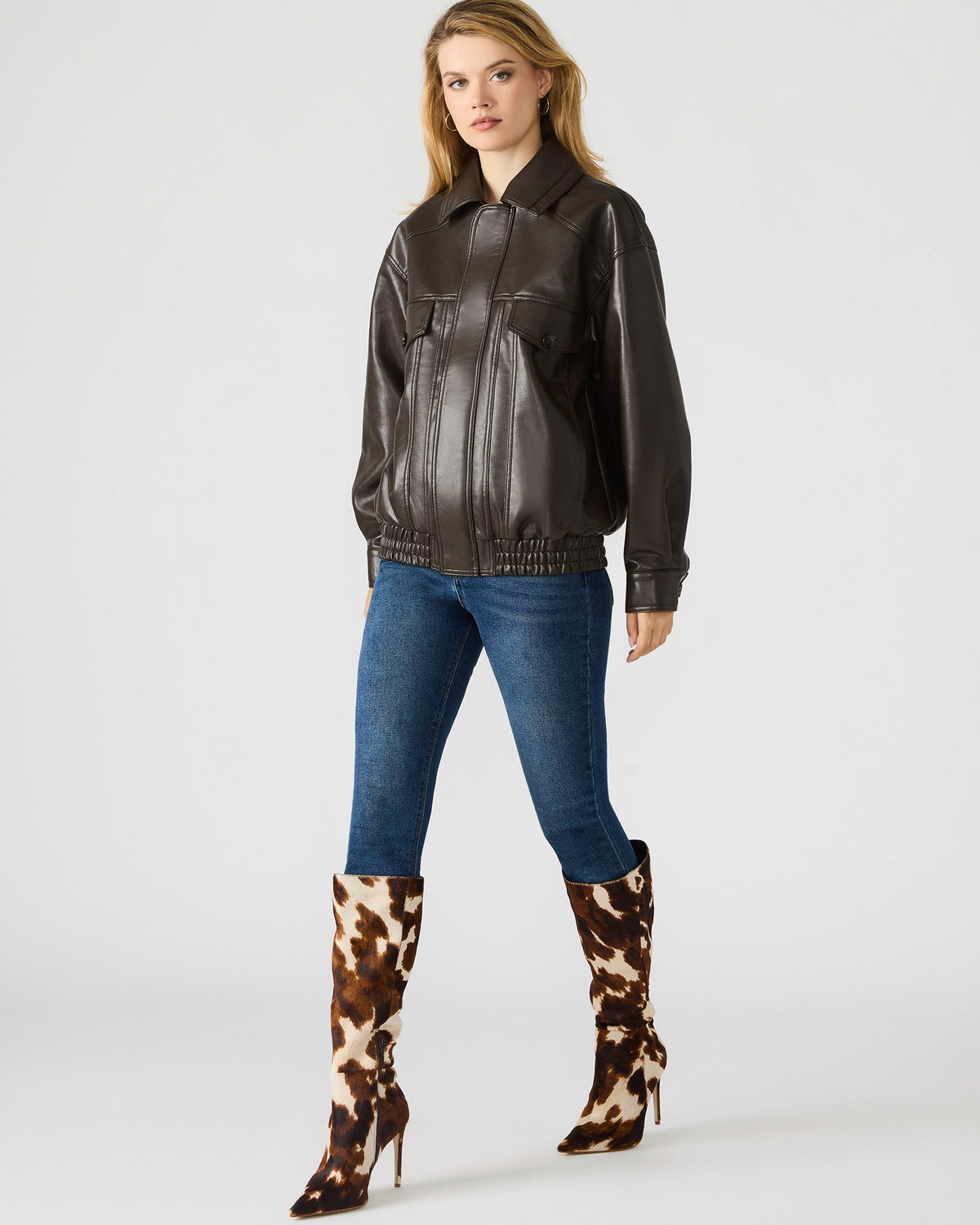 HENSON Coco Faux Leather Long-Sleeved Women's Jacket