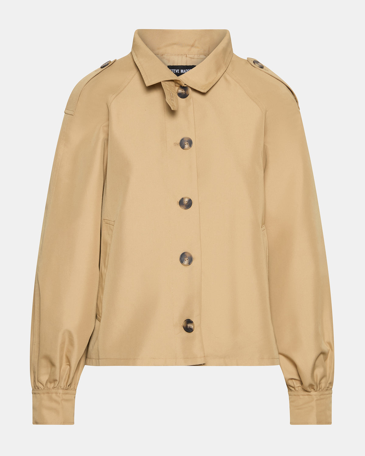 KAYLEE Medium Khaki Long-Sleeved Button-Up Women's Jacket