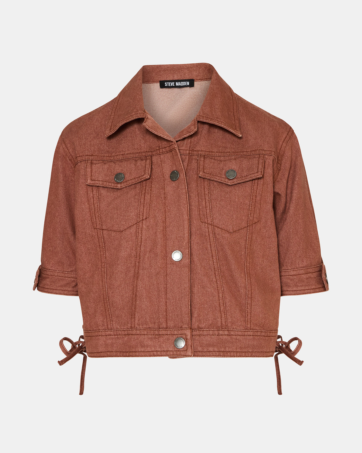 BLU Rust Short-Sleeved Denim Button-Up Women's Jacket Steve Madden RUST