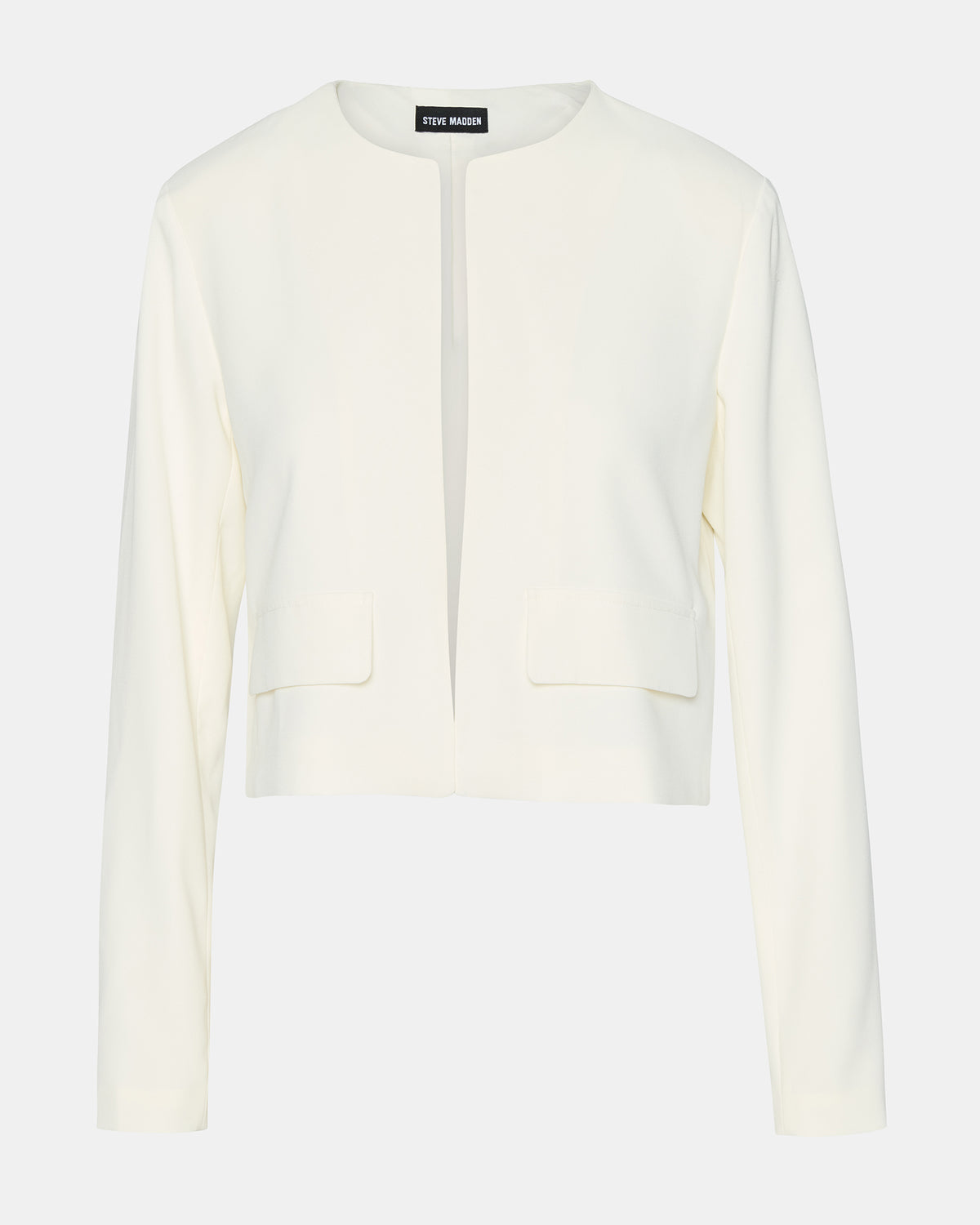 SERENEA White Women's Long-Sleeved Open-Front Blazer