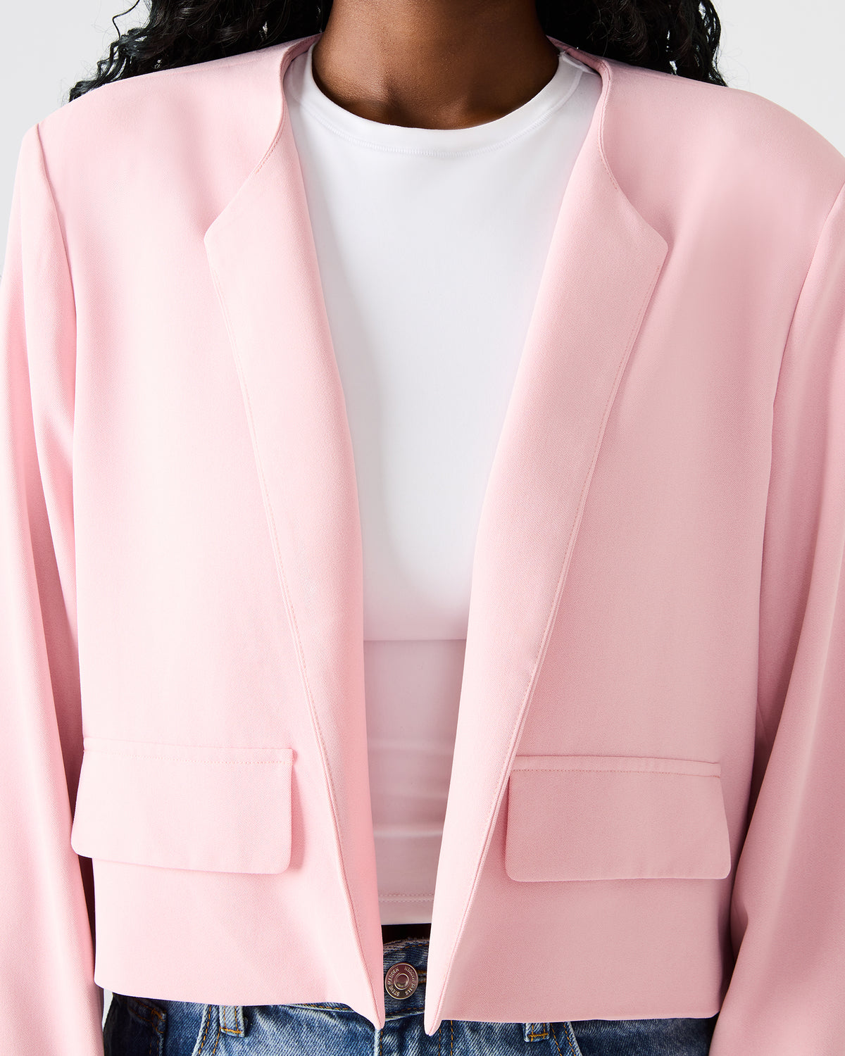 SERENEA Powder Puff Women's Long-Sleeved Open-Front Blazer