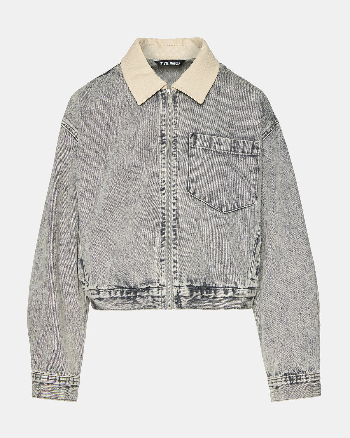 GLACIA Light Grey Women's Long-Sleeved Denim Jacket