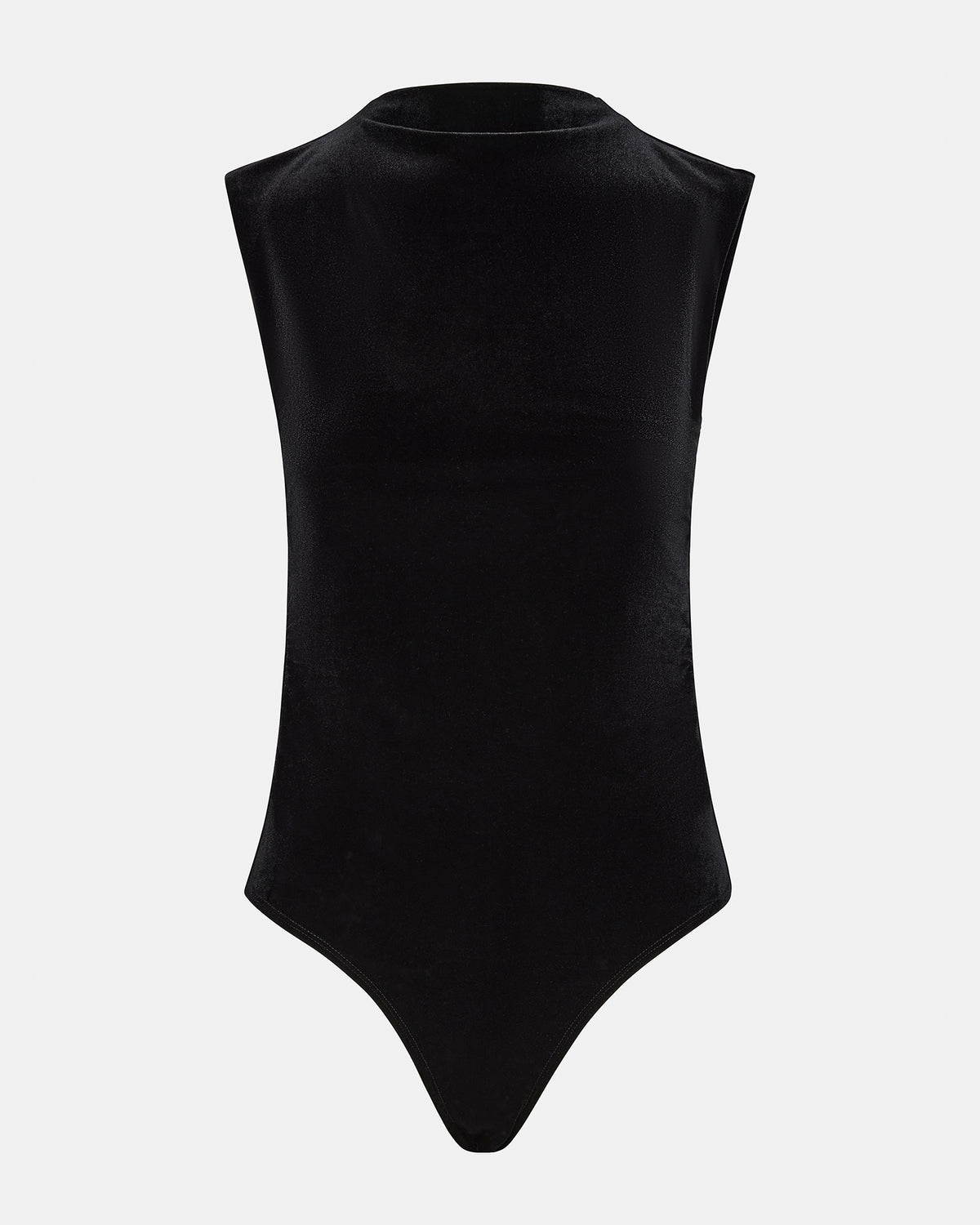 NIKOLA Black Women's Mock Neck Velvet Bodysuit