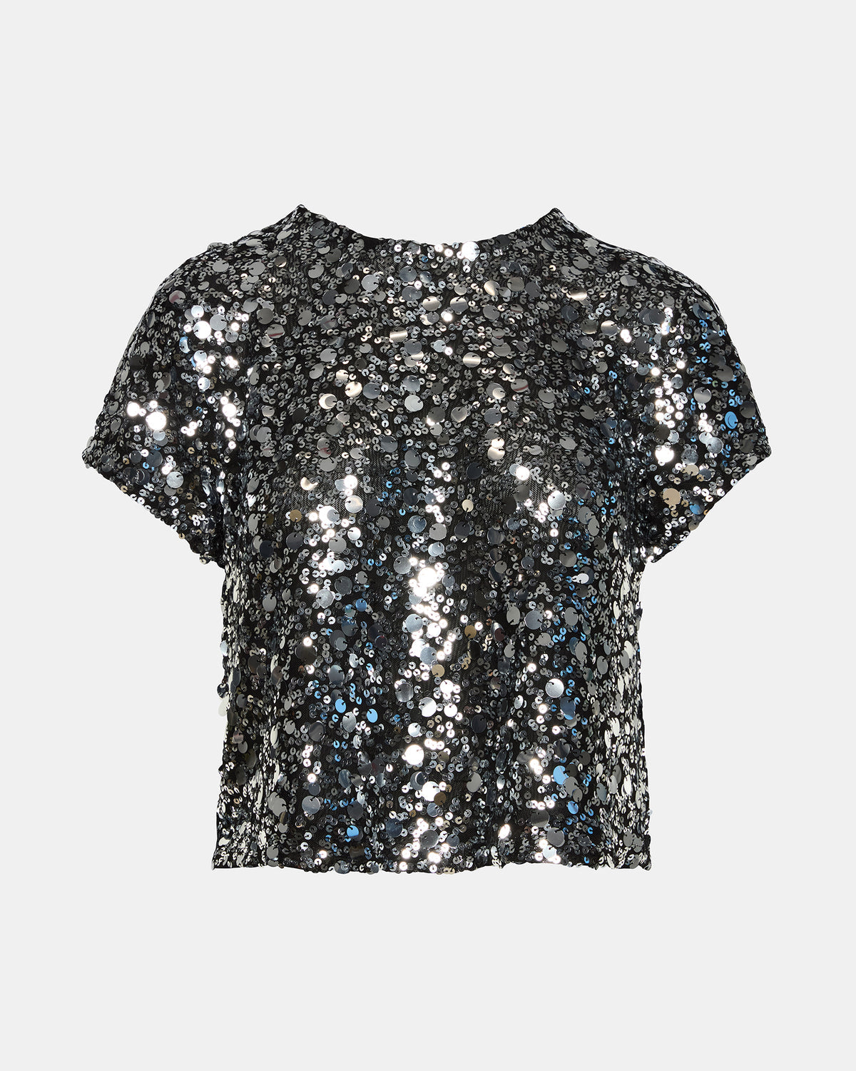 CRESSA Silver Embellished Sequin Women's Top