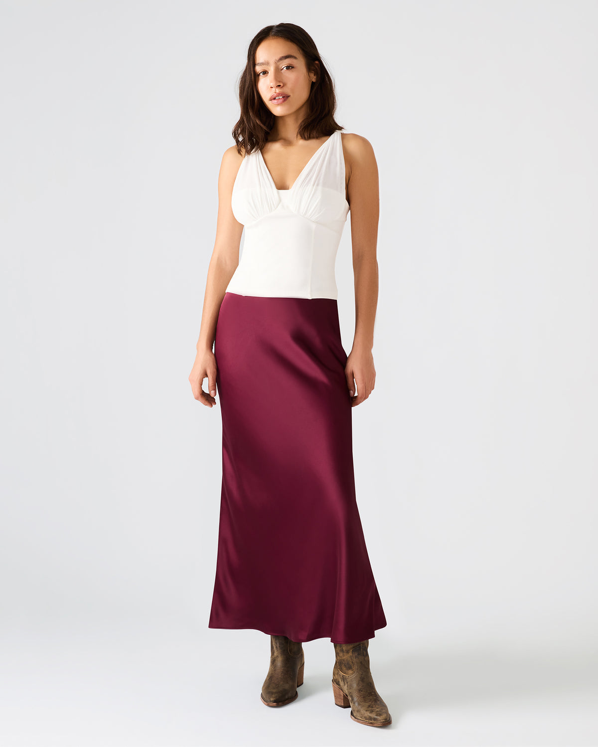 ADDISYN Antique V-neck Sleeveless Mesh Women's Top