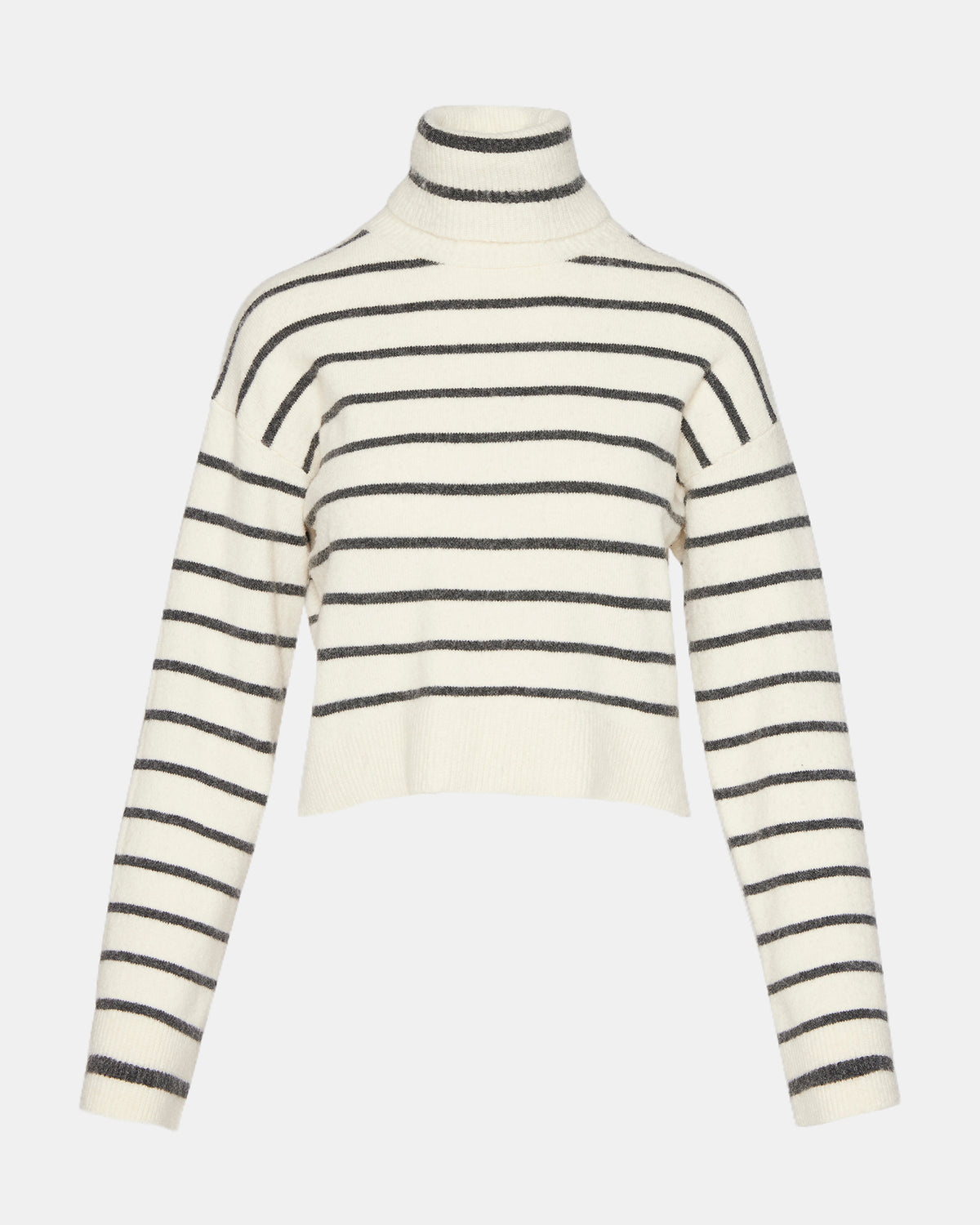 NARSHA Black/White Women's Turtleneck Stripe Sweater