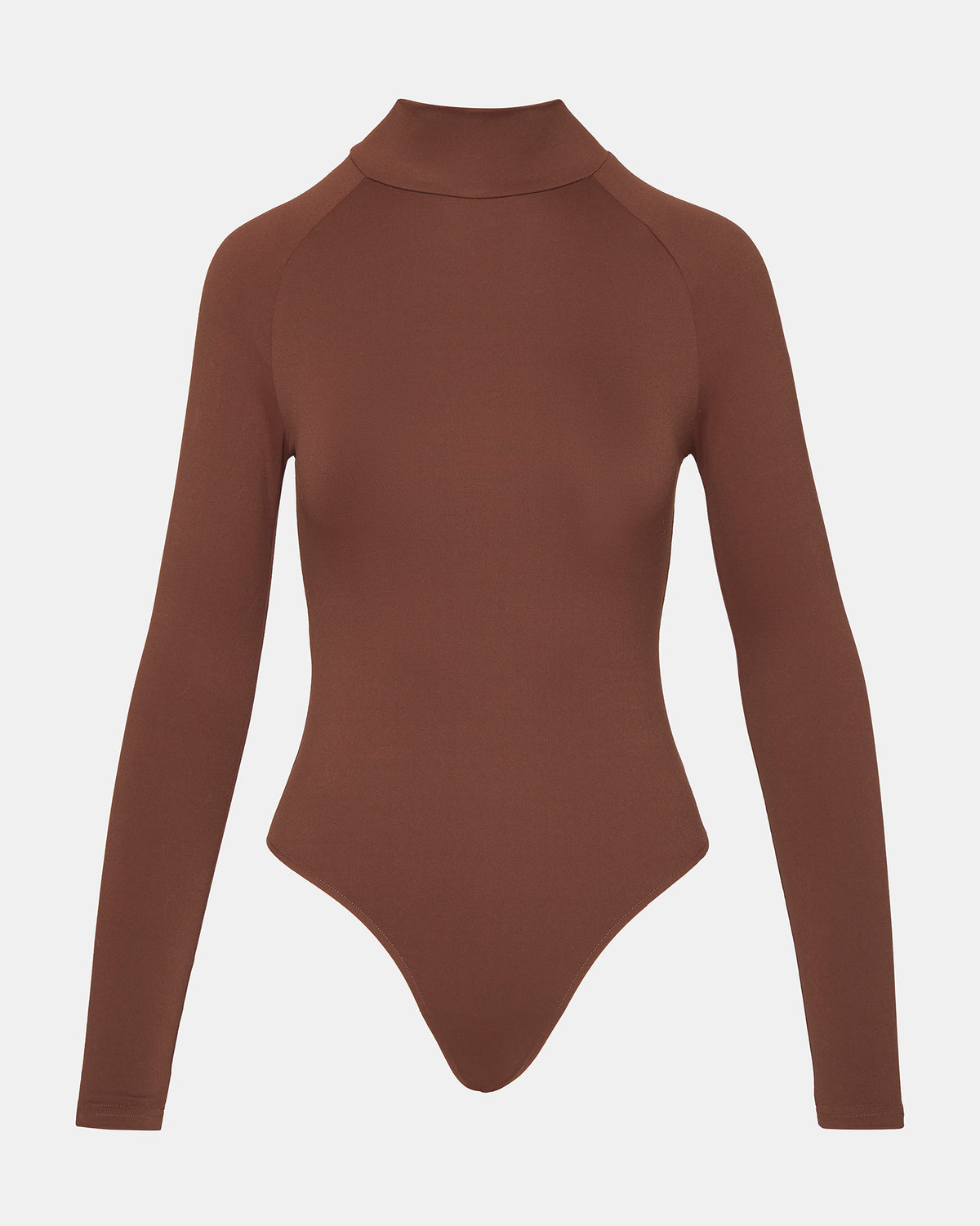 NELLE Bodysuit Brown | Women's Mock Neck Stretch Bodysuit
