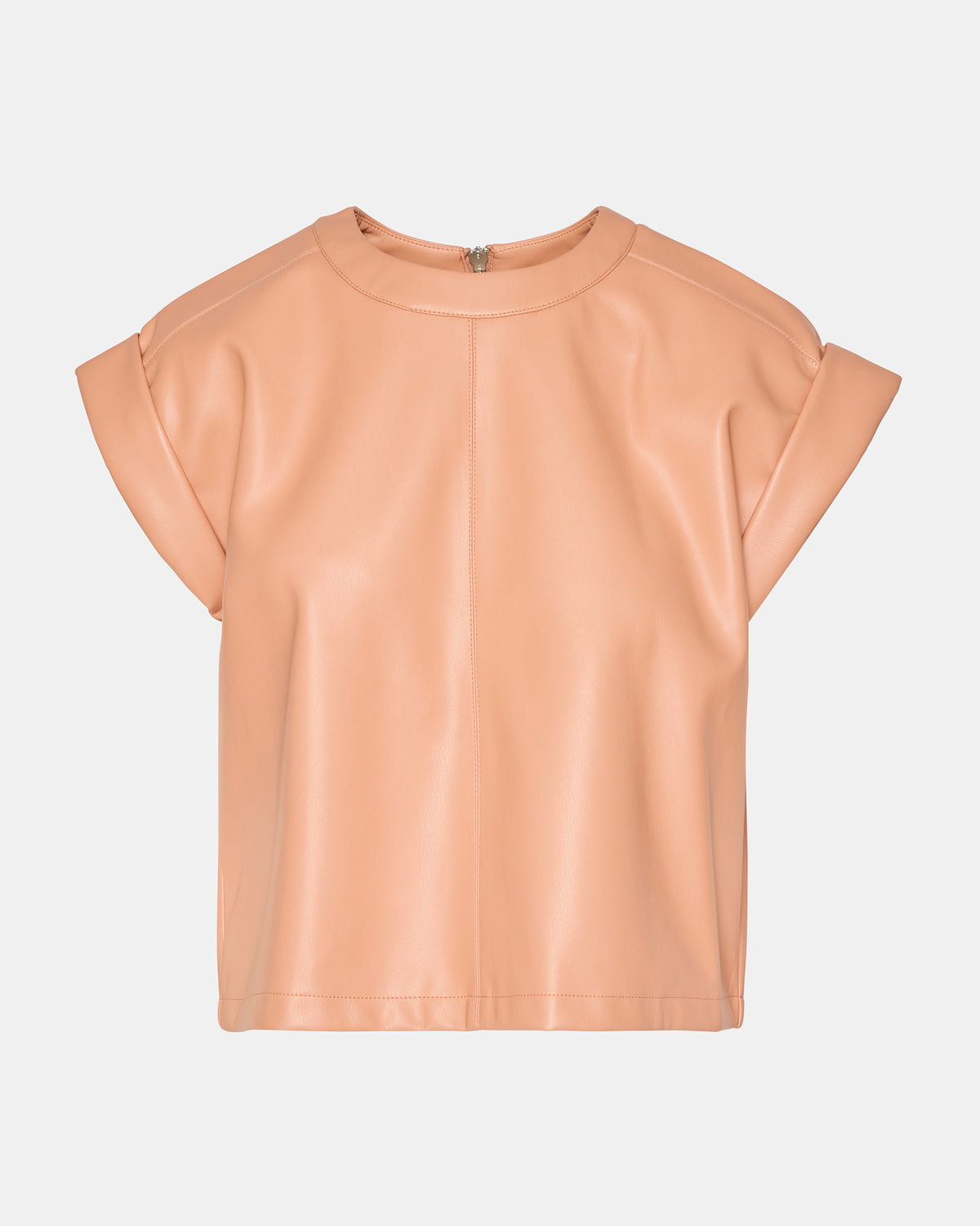 CAT Rose Women's Short-Sleeved Faux Leather Top