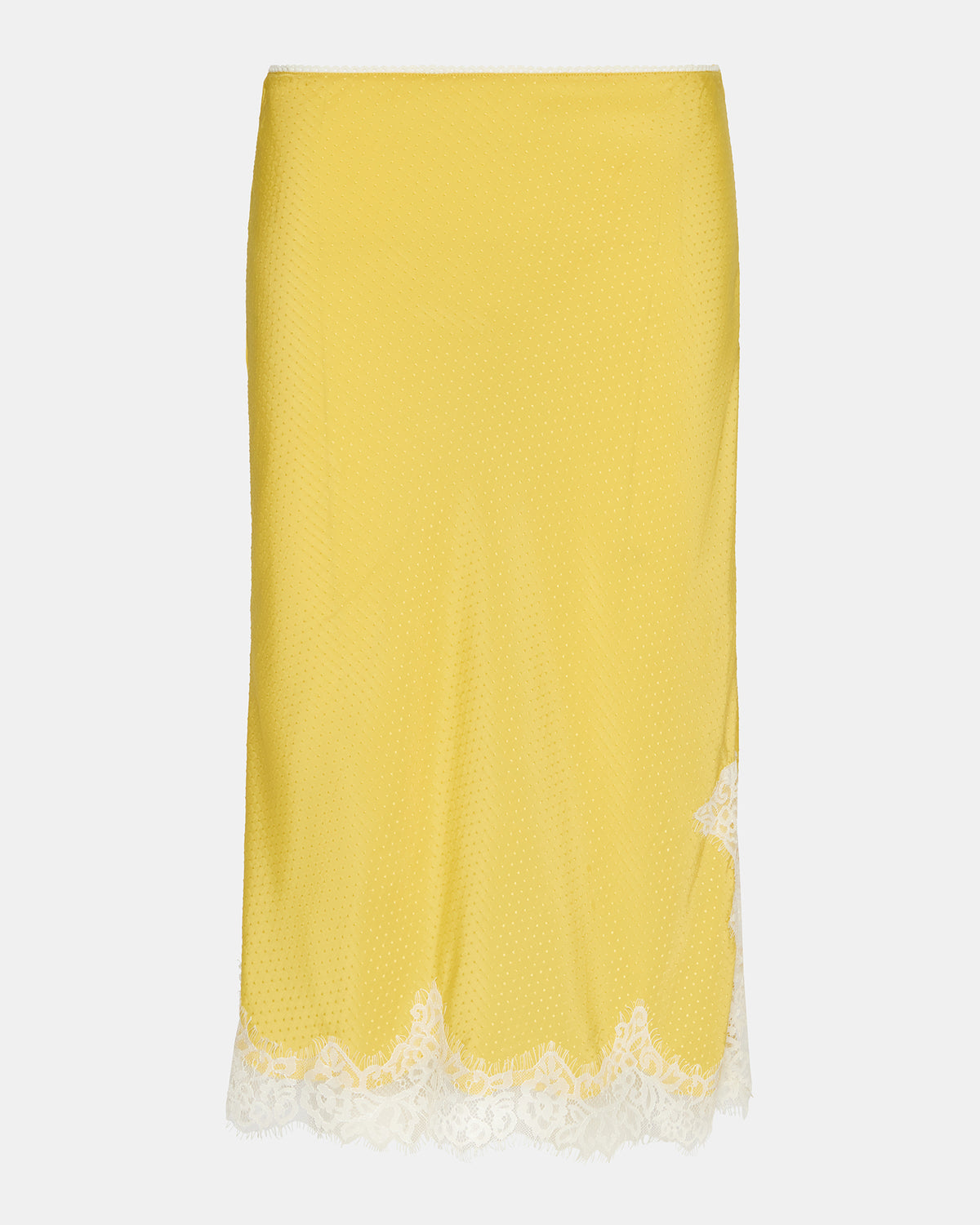 CINTHIA Golden Lime Lace Trime Women's Midi Skirt