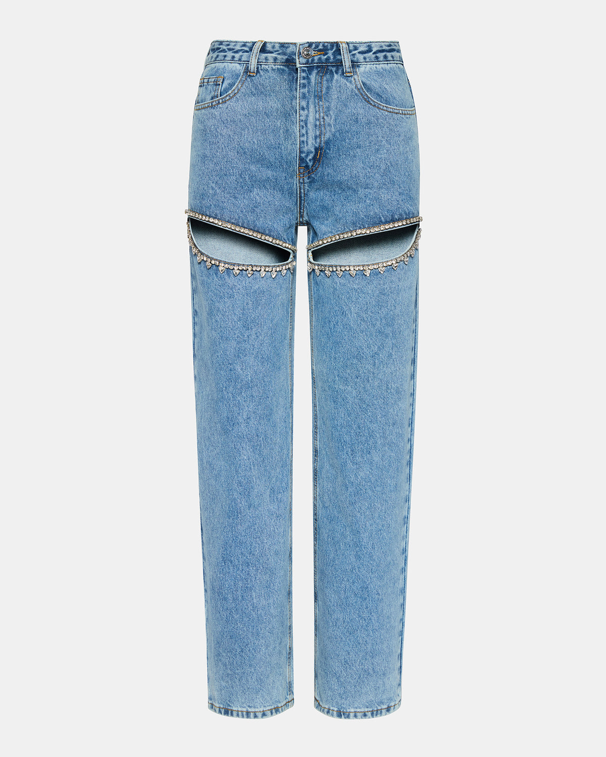 TAYLOR Jean Rhinestone Women's Cutout Jeans