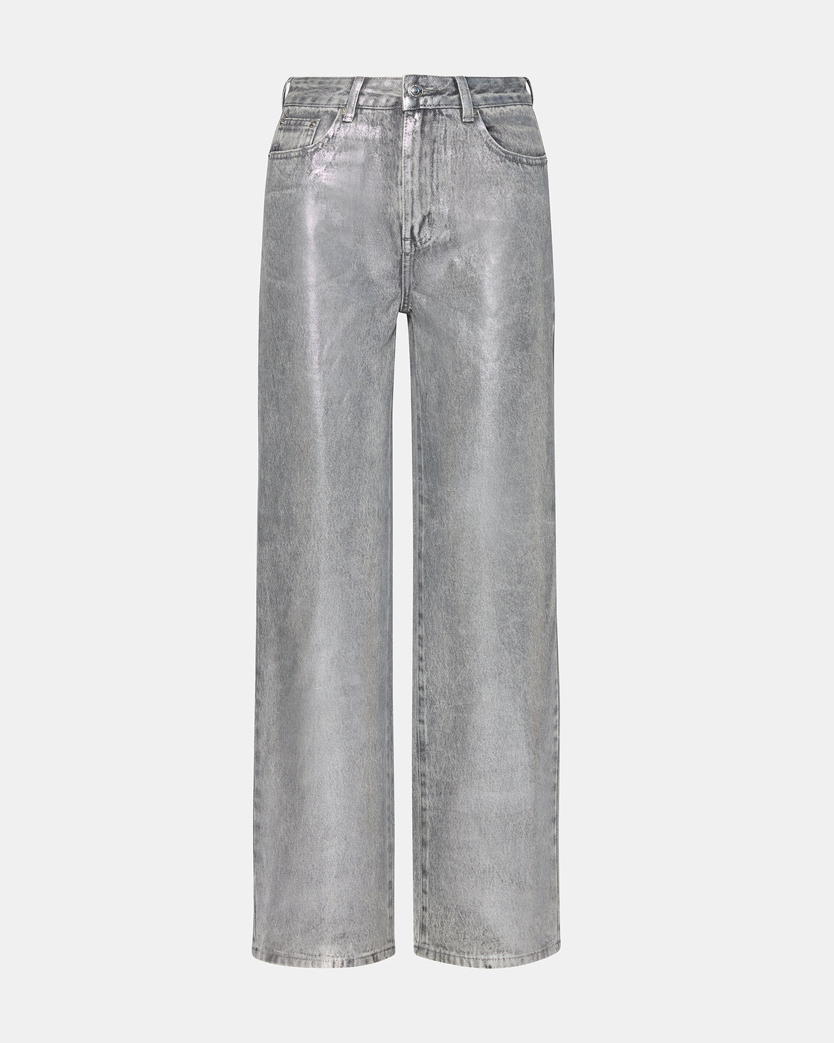 ZO Silver Straight-Leg Metallic Women's Jeans