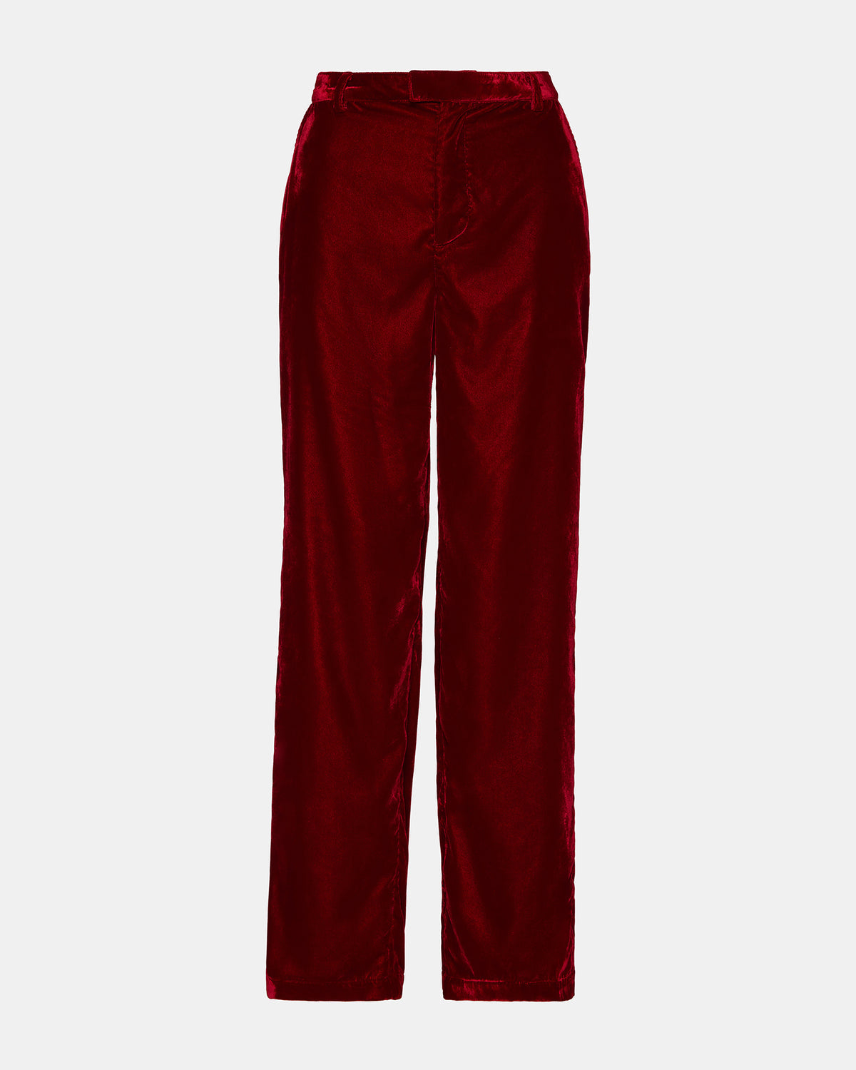 TONIA Red Velvet Wide-Leg Trouser Women's Pants