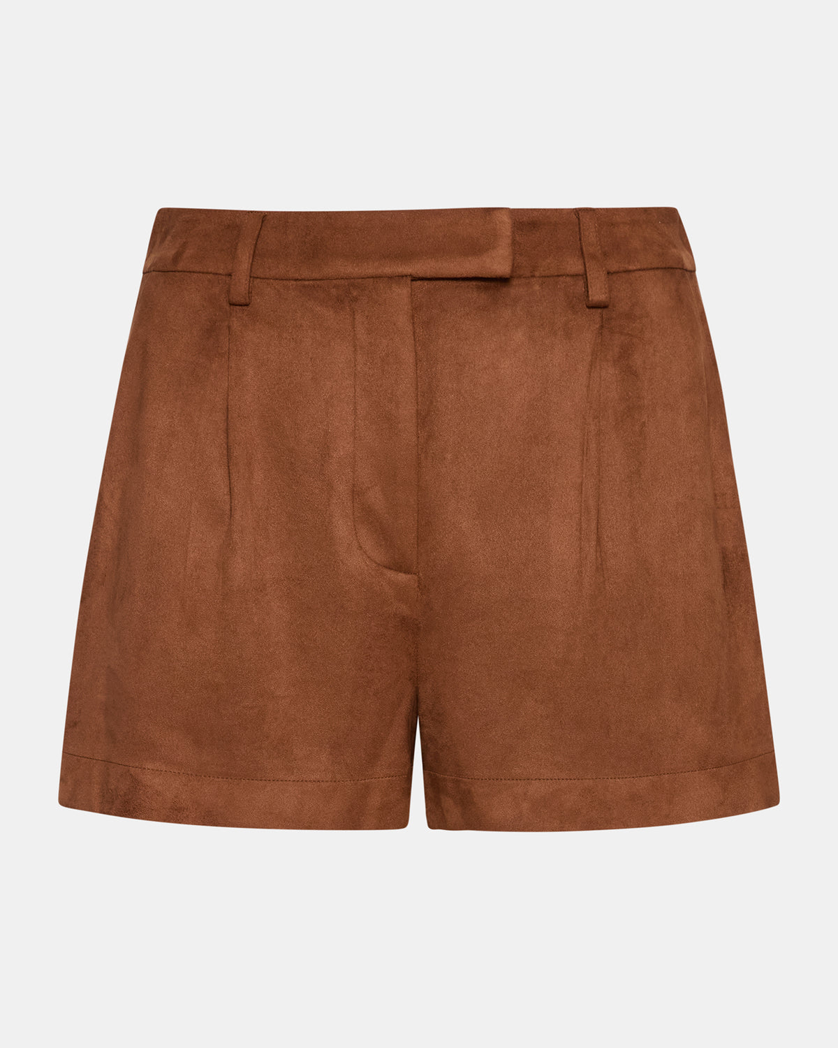 IMELDA Chicory Coffee Faux-Suede Trouser Women's Shorts