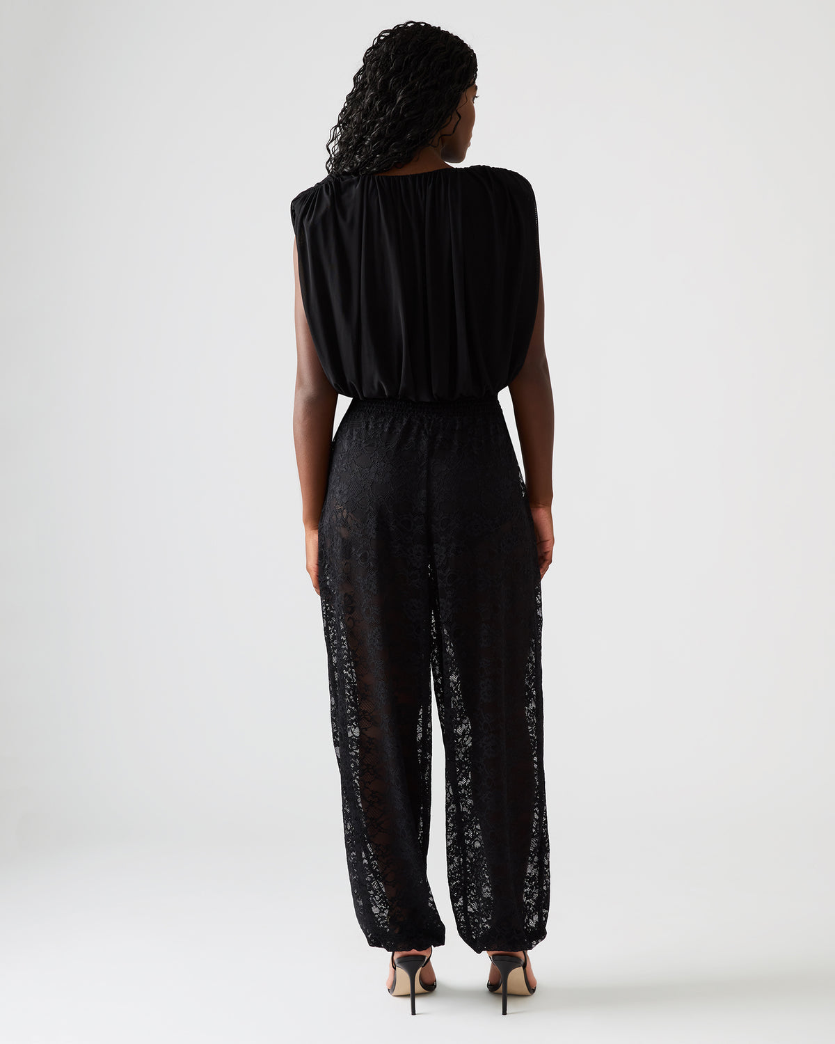 ALARA Black Lace Mesh Overlay Women's Pant