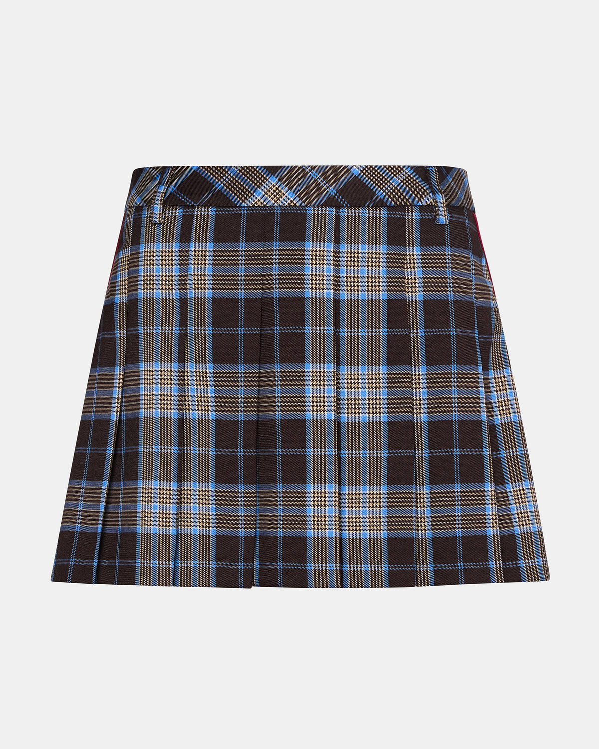 MARGO Brown Plaid Pleated Women's Mini Skirt Steve Madden BROWN PLAID