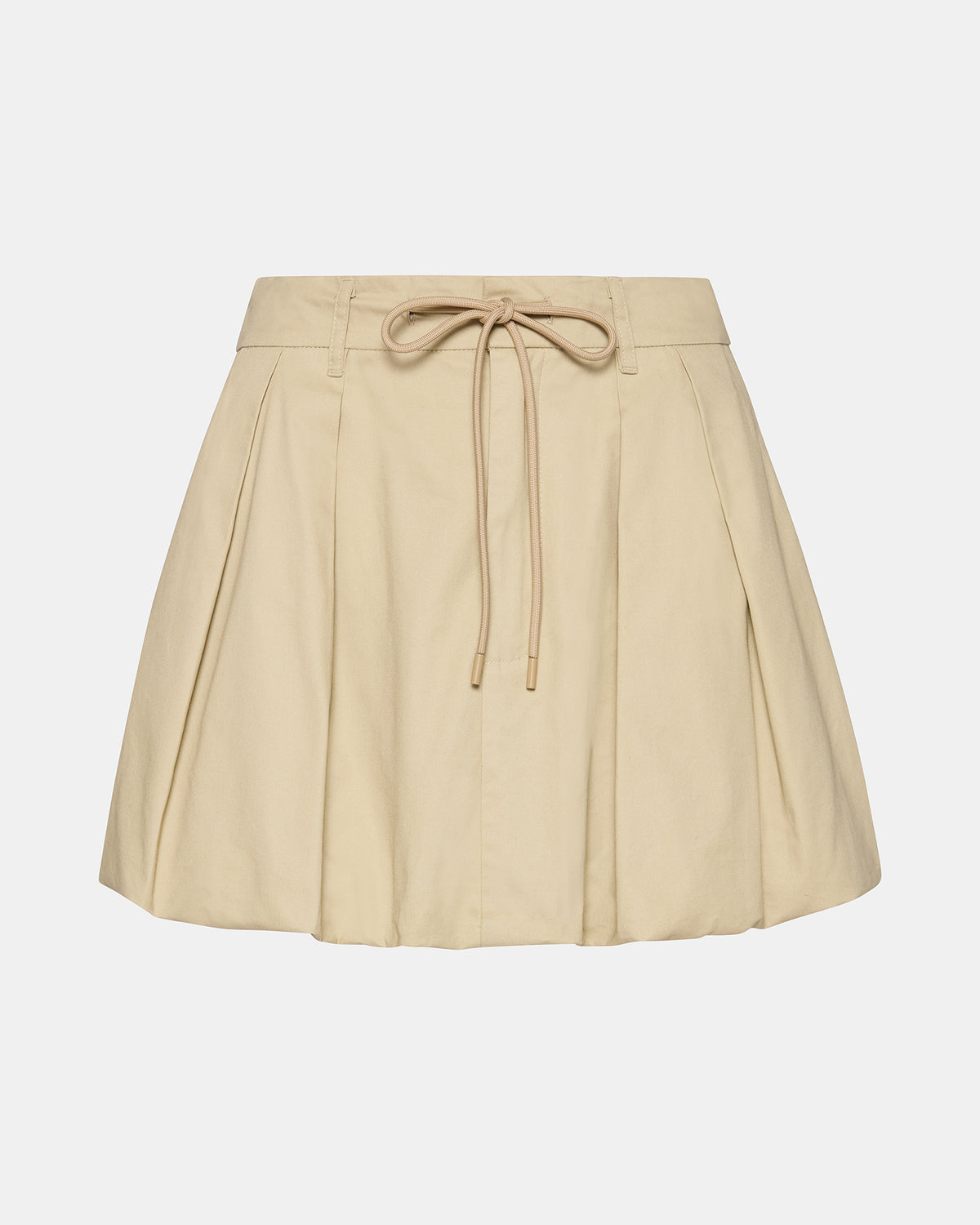 LIVIE Khaki Mini Tie-Front Bubble Women's Skirt