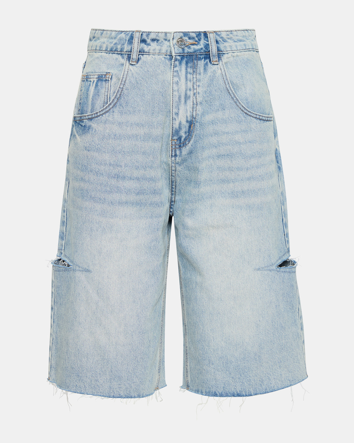 LANGE Denim Women's Side Slit Barrel Shorts