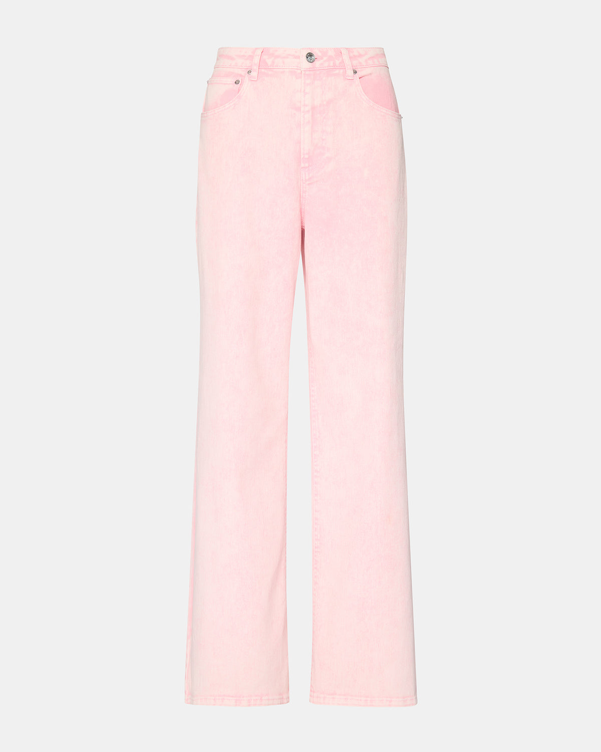 ROZ Pink Wide-Leg Washed Denim Women's Pant