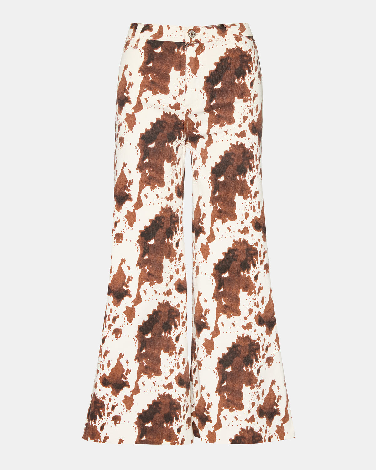 HARLI Brown Cow Print High-Rise Denim Women's Jean