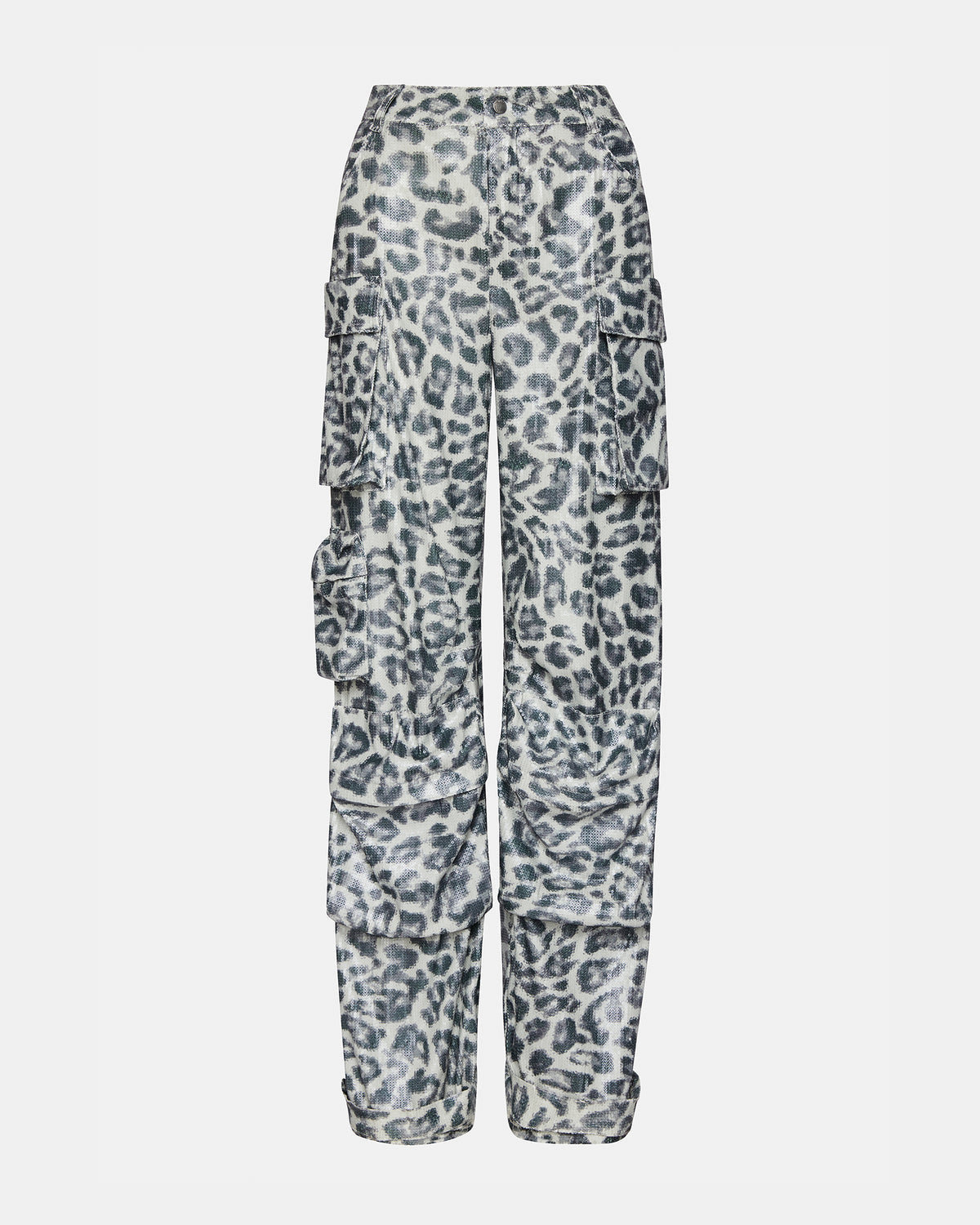 DUO Leopard Sequin Women's Utility Cargo Pants