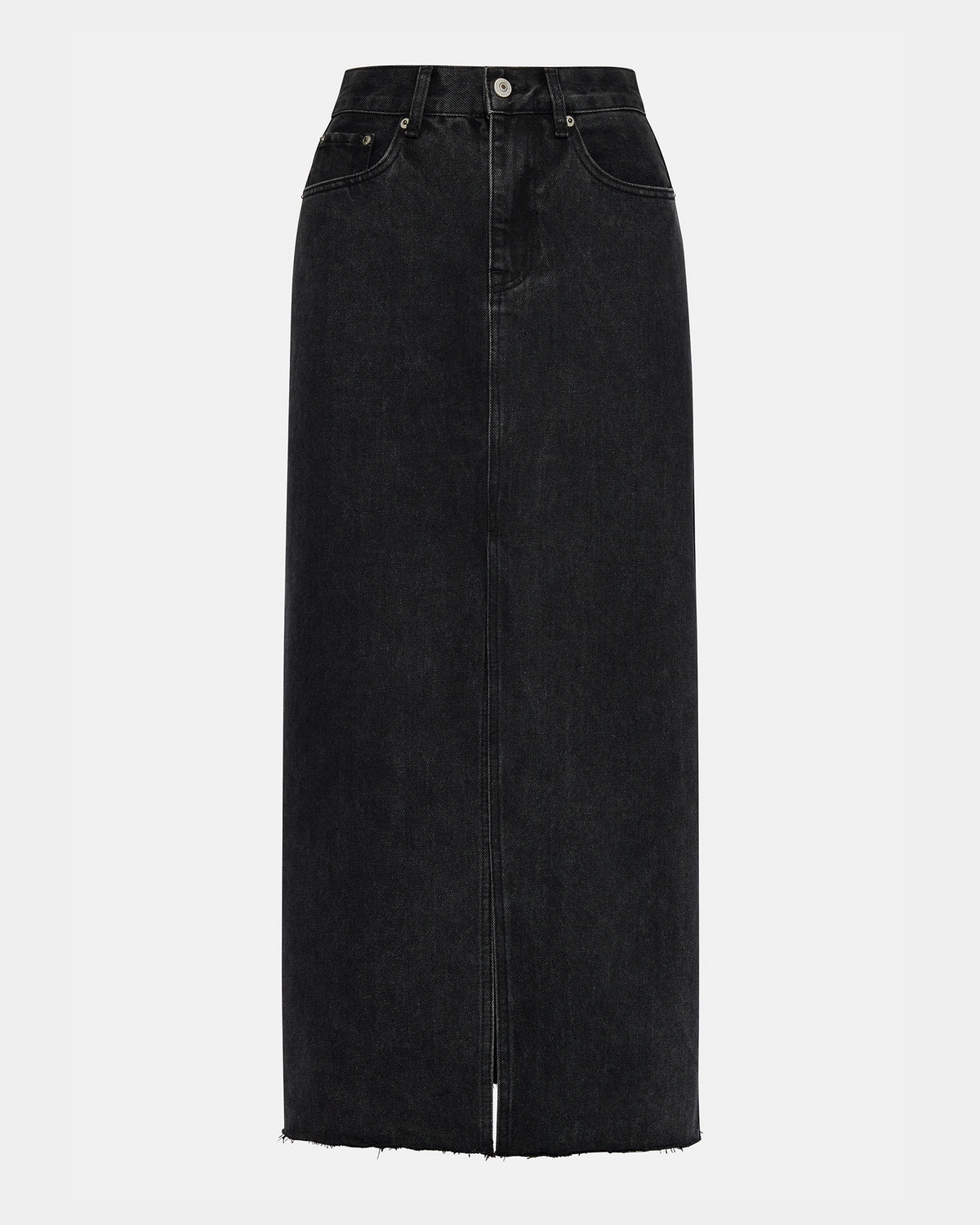 AVANI Denim Skirt Black | Women's Denim Maxi Skirt