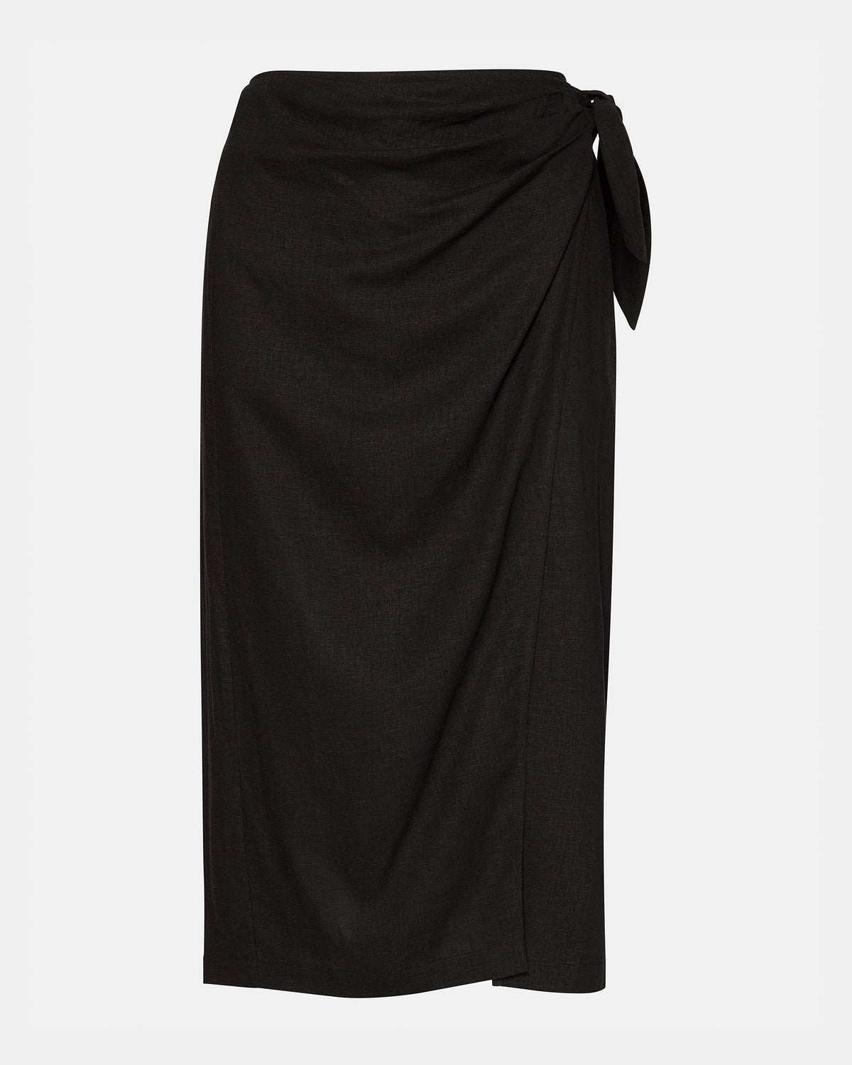 ISADORA Skirt Black | Women's Midi Wrap Skirt
