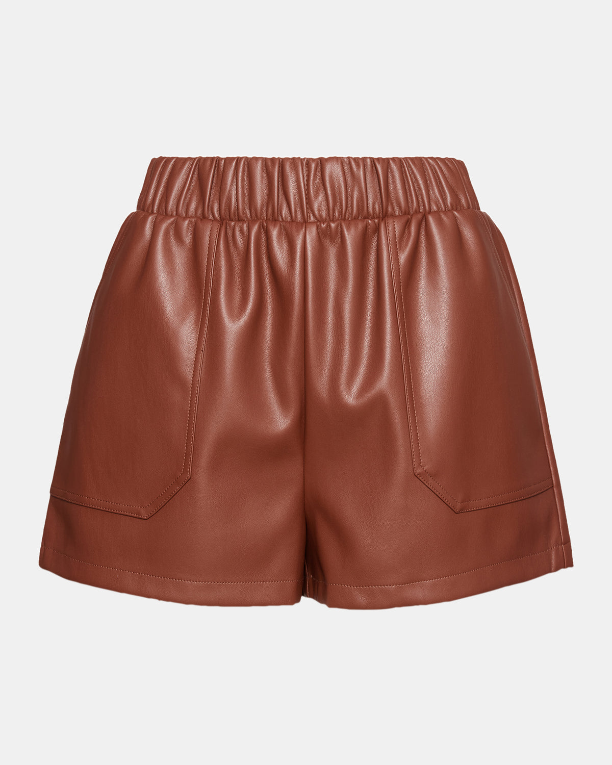 FAUX THE RECORD Short Cognac | Women's Faux Leather Short