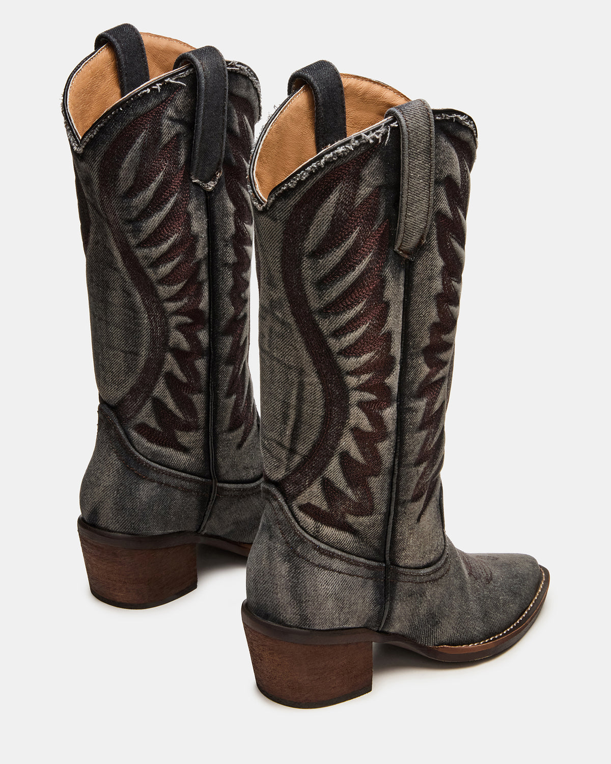 ALBANY Black Denim Pointed-Toe Women's Western Boot