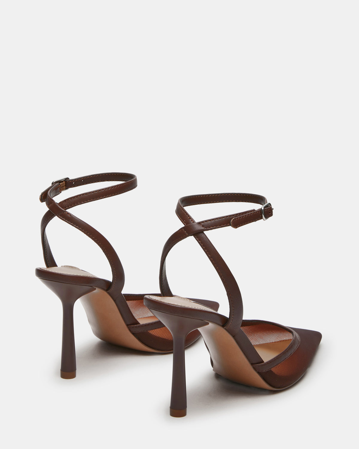 ALLIANCE Mesh Brown Pointed-Toe Pump Women's Heel