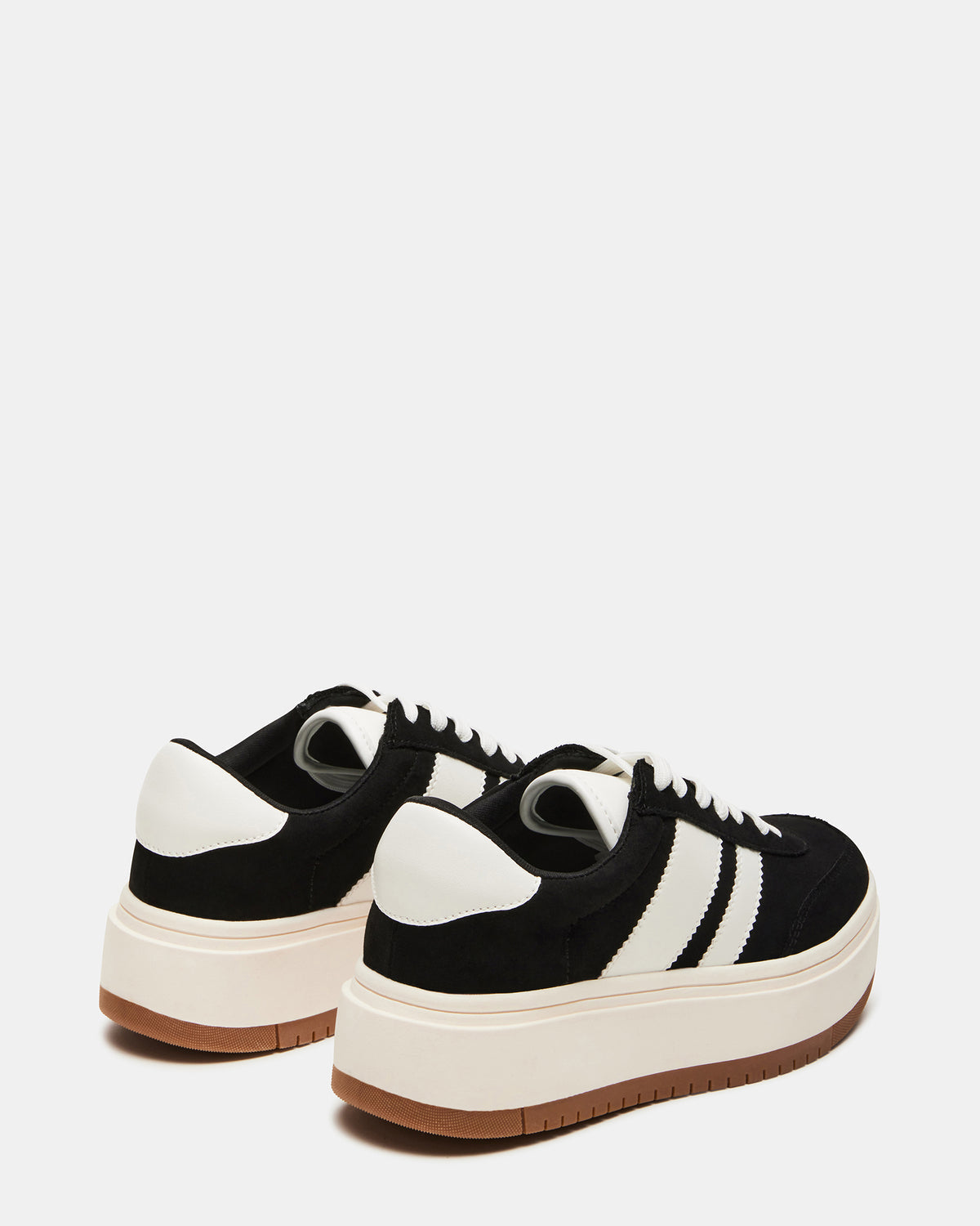 NINJA White/Black Women's Lace-Up Platform Sneaker Steve Madden WHITE BLACK