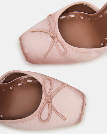 LARINA Pink Satin Square-Toe Stiletto Pump Lace-Up Women's Heel Steve Madden PINK SATIN