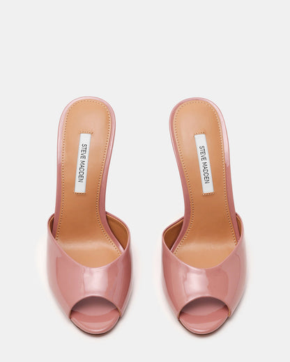 PRIYA Dark Blush Patent Mule Women's Heel Steve Madden DARK BLUSH PATENT