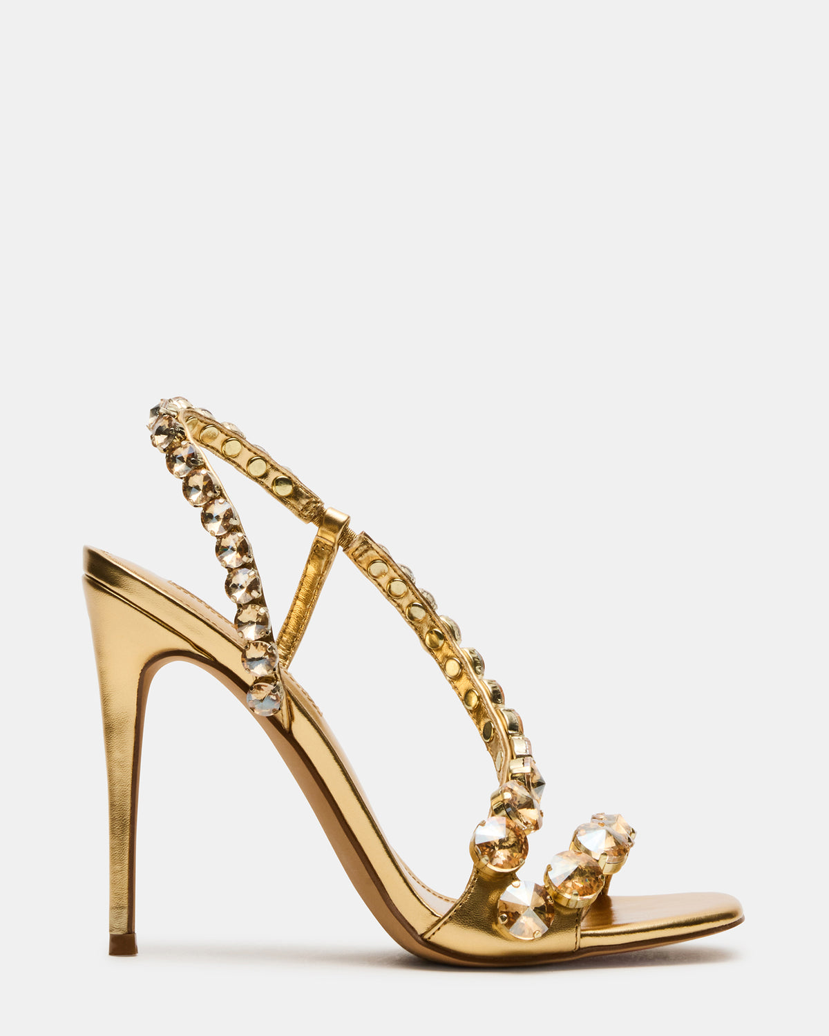NYLIE Gold Multi Strappy Square-Toe Embellished Women's Heel Steve Madden GOLD MULTI