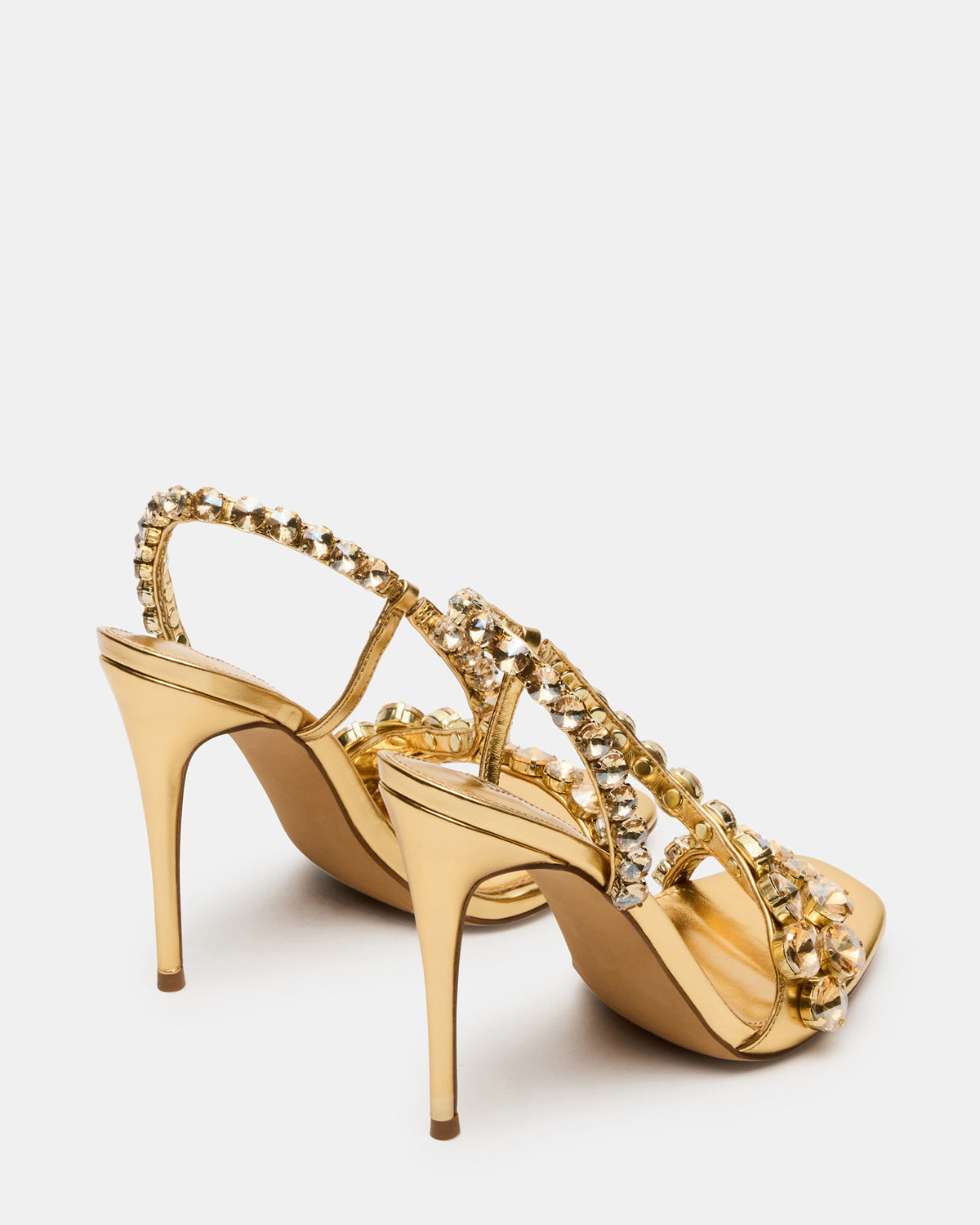NYLIE Gold Multi Strappy Square-Toe Embellished Women's Heel Steve Madden GOLD MULTI